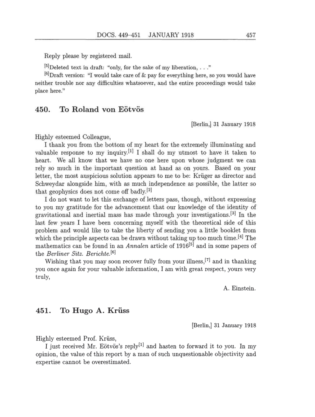 Volume 8: The Berlin Years: Correspondence, 1914-1918 (English translation supplement) page 457