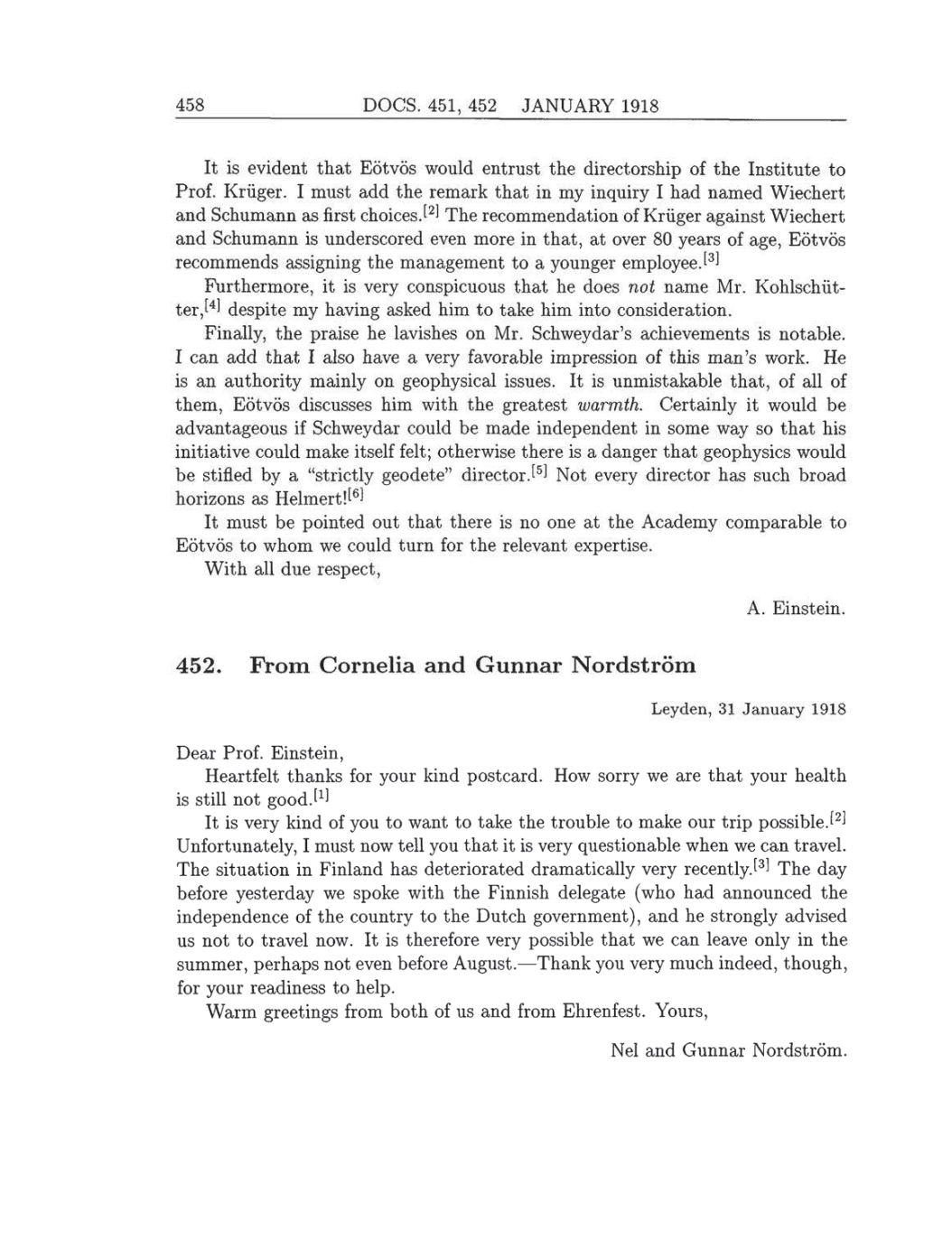 Volume 8: The Berlin Years: Correspondence, 1914-1918 (English translation supplement) page 458