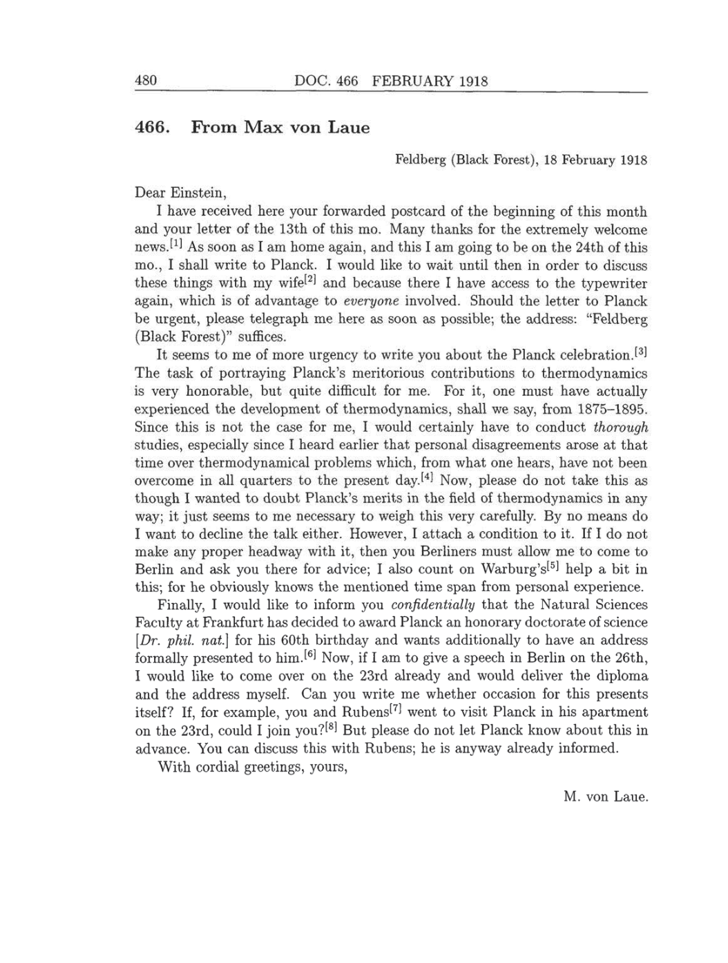 Volume 8: The Berlin Years: Correspondence, 1914-1918 (English translation supplement) page 480