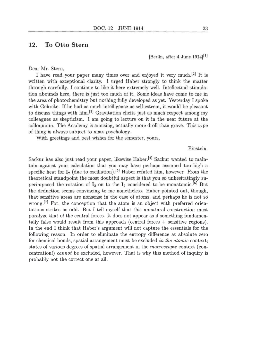 Volume 8: The Berlin Years: Correspondence, 1914-1918 (English translation supplement) page 23