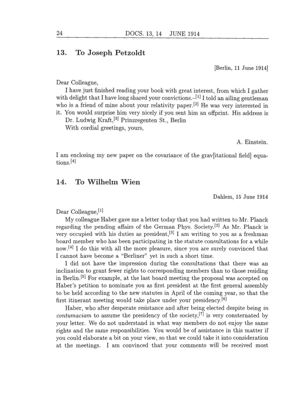Volume 8: The Berlin Years: Correspondence, 1914-1918 (English translation supplement) page 24