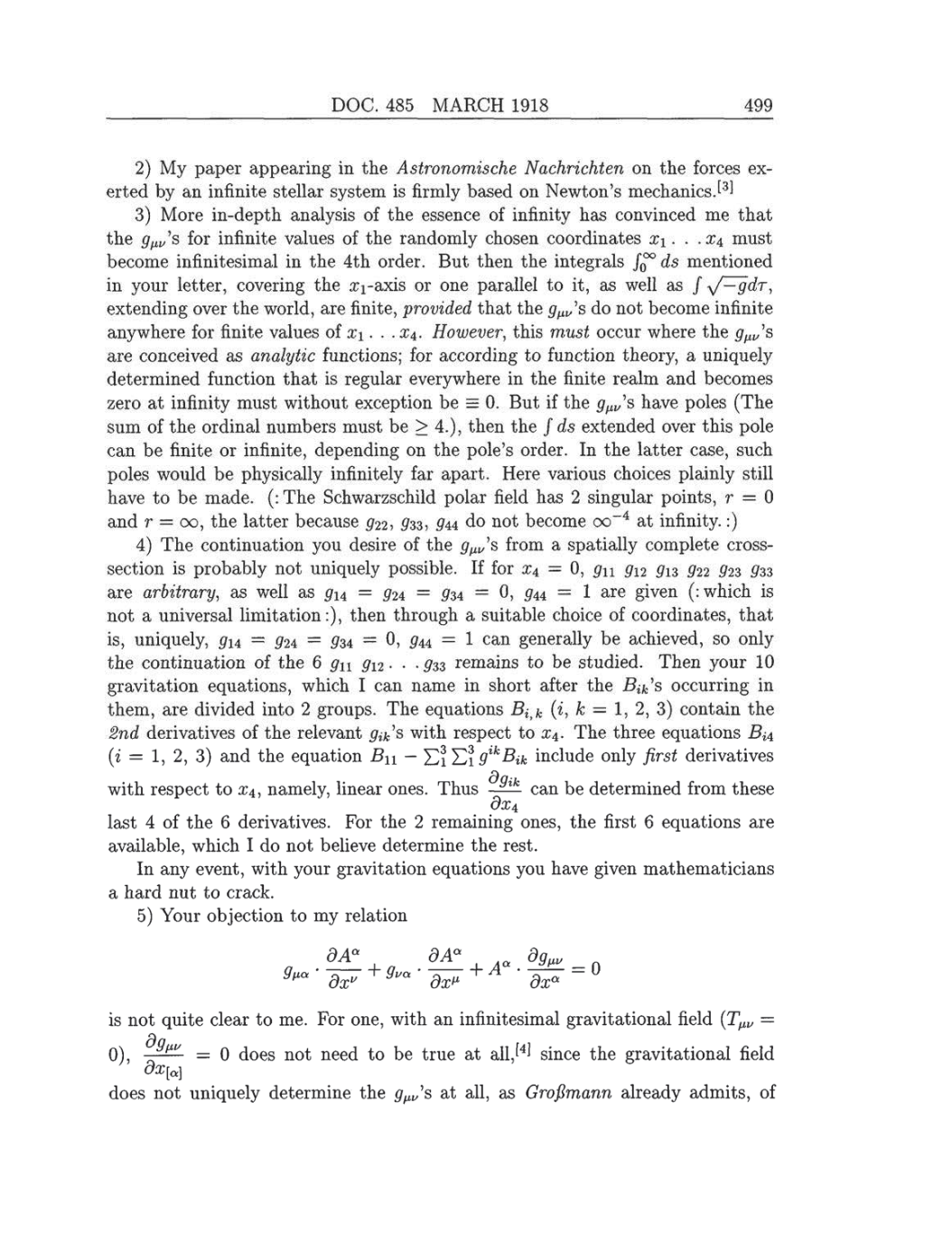Volume 8: The Berlin Years: Correspondence, 1914-1918 (English translation supplement) page 499