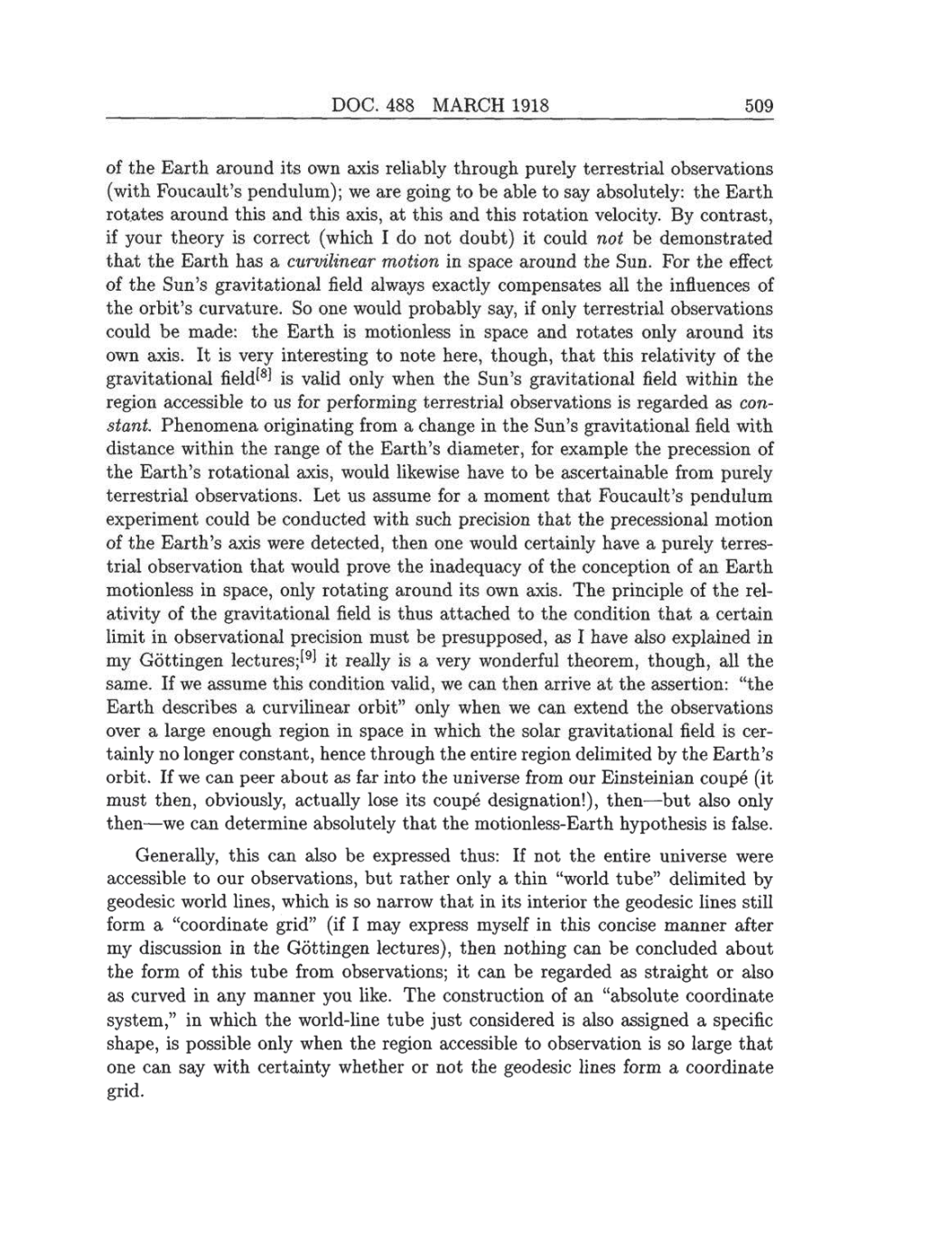 Volume 8: The Berlin Years: Correspondence, 1914-1918 (English translation supplement) page 509
