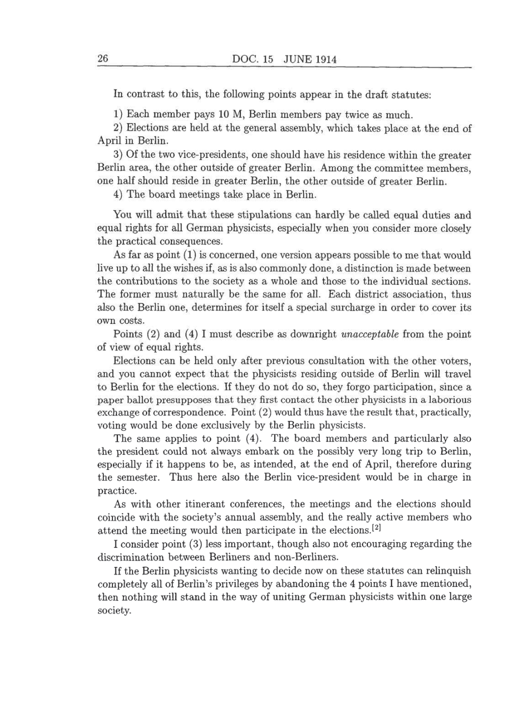 Volume 8: The Berlin Years: Correspondence, 1914-1918 (English translation supplement) page 26