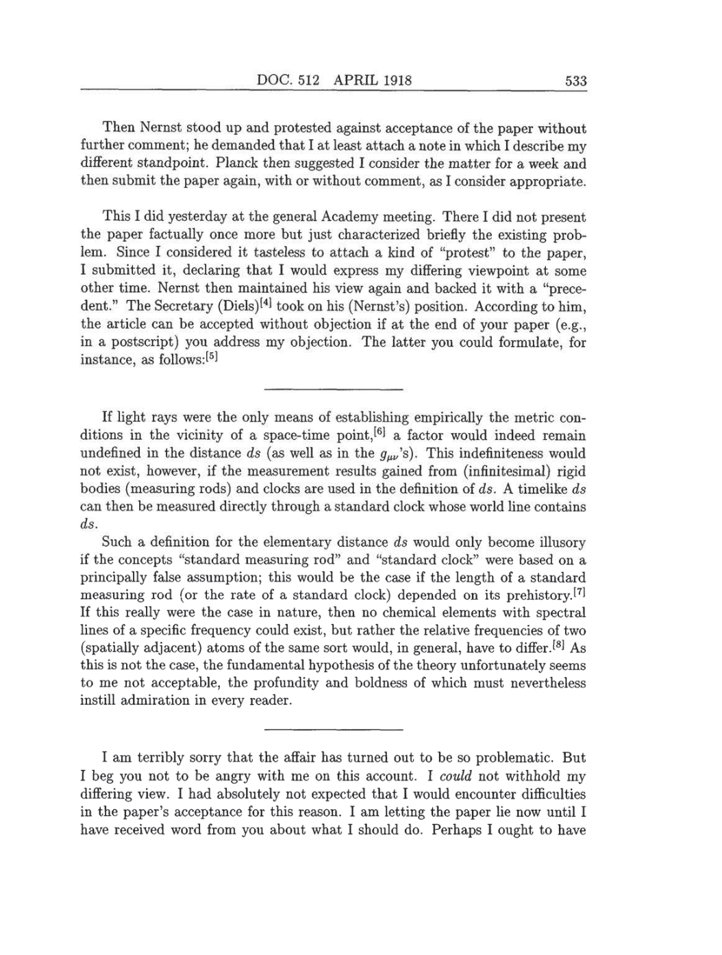 Volume 8: The Berlin Years: Correspondence, 1914-1918 (English translation supplement) page 533