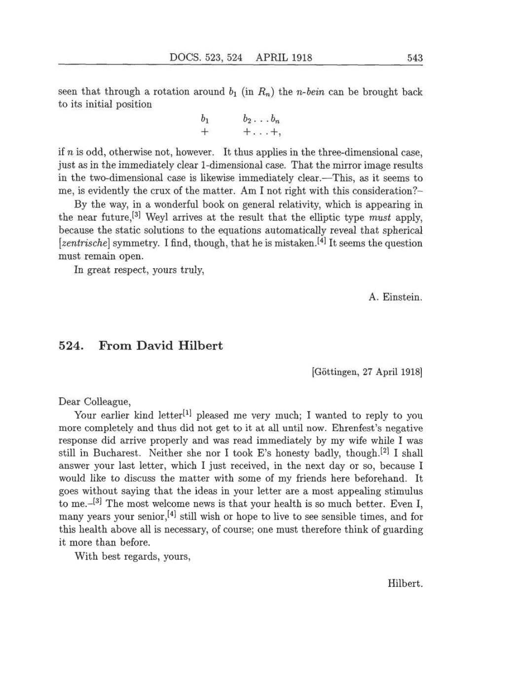Volume 8: The Berlin Years: Correspondence, 1914-1918 (English translation supplement) page 543