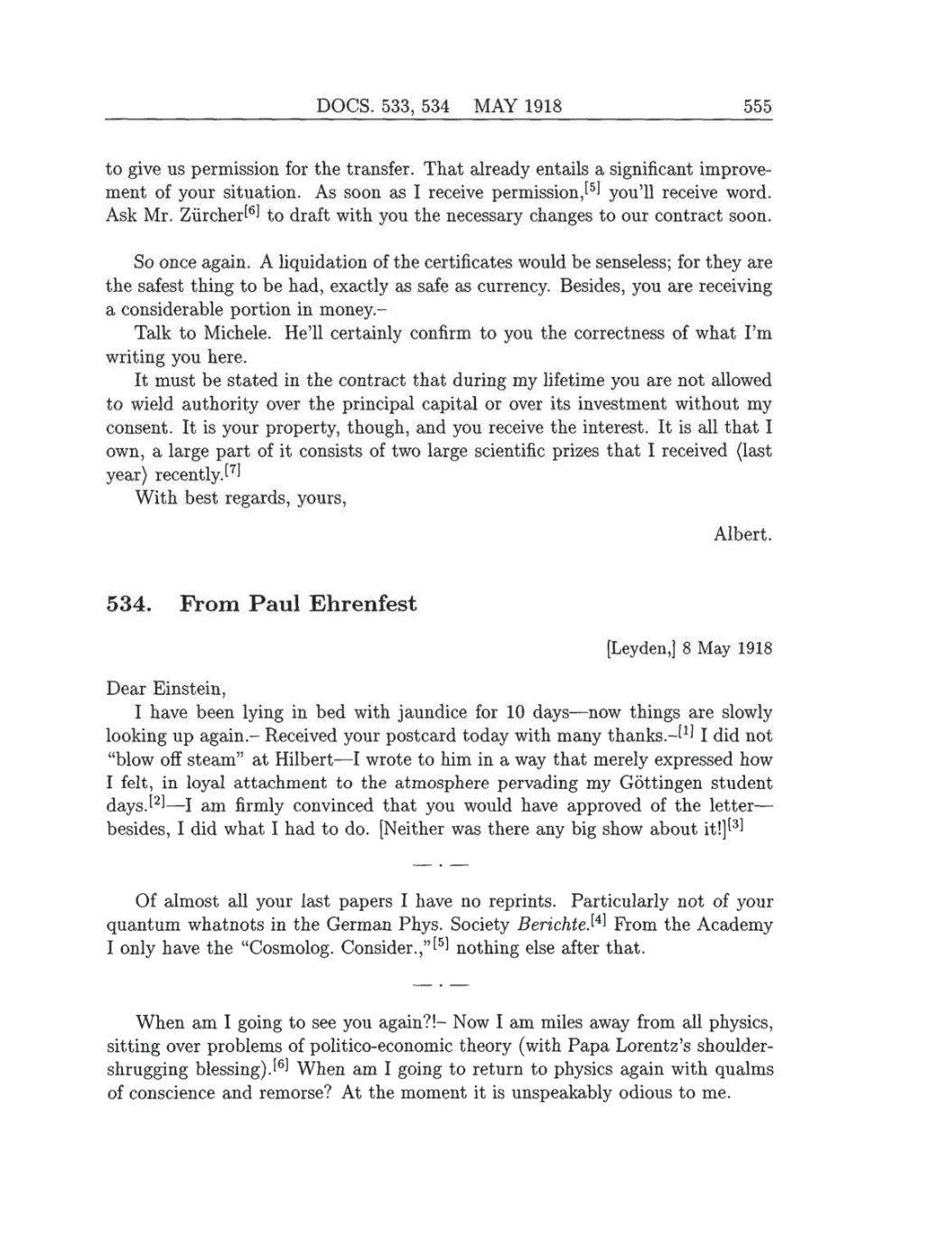 Volume 8: The Berlin Years: Correspondence, 1914-1918 (English translation supplement) page 555