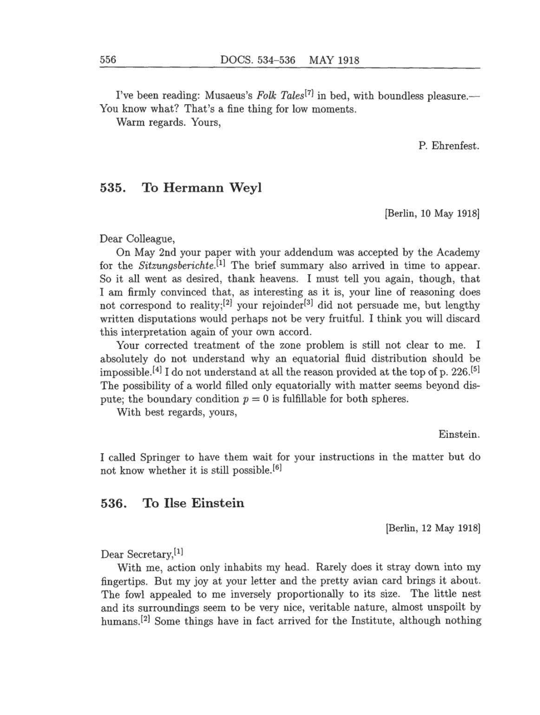 Volume 8: The Berlin Years: Correspondence, 1914-1918 (English translation supplement) page 556