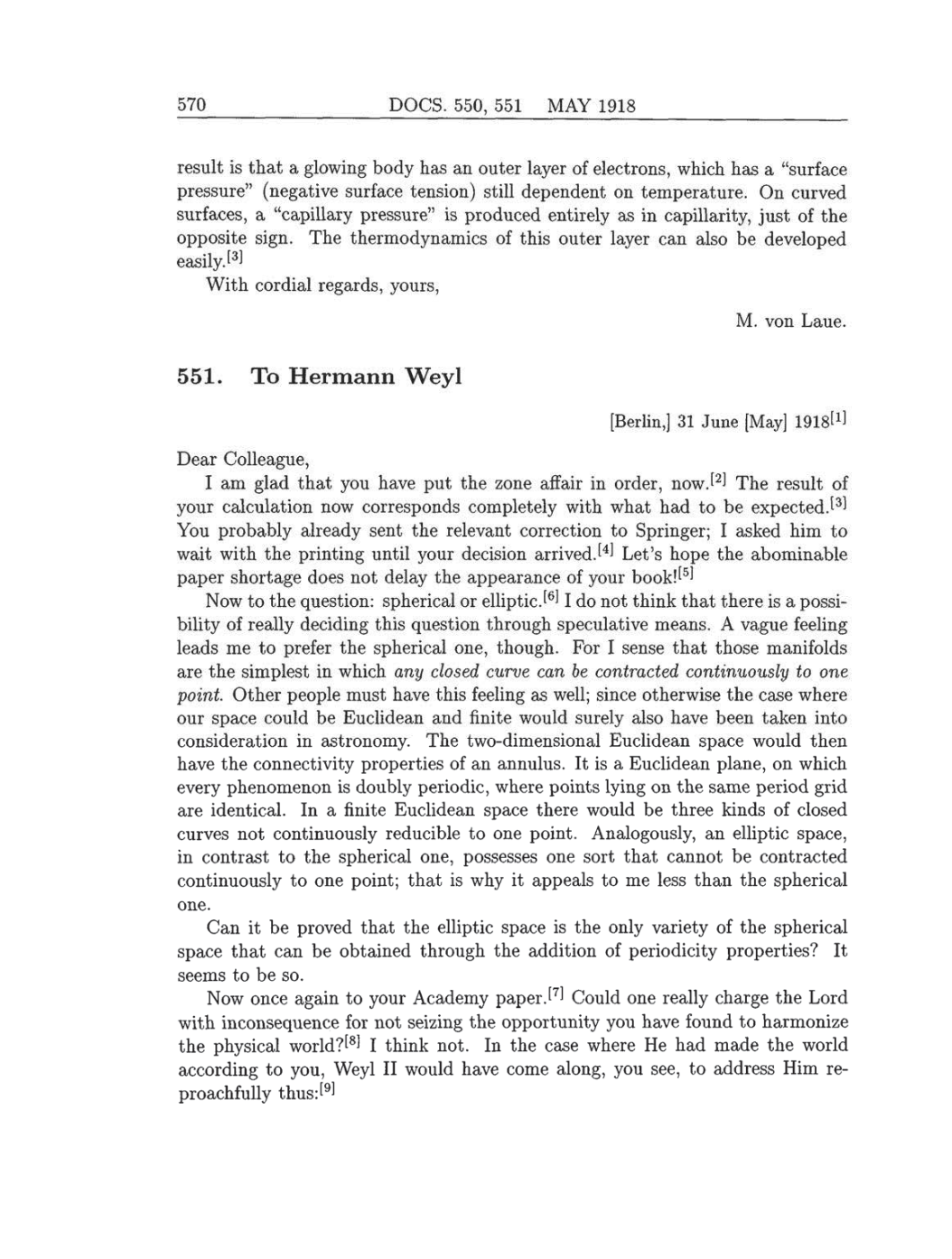 Volume 8: The Berlin Years: Correspondence, 1914-1918 (English translation supplement) page 570
