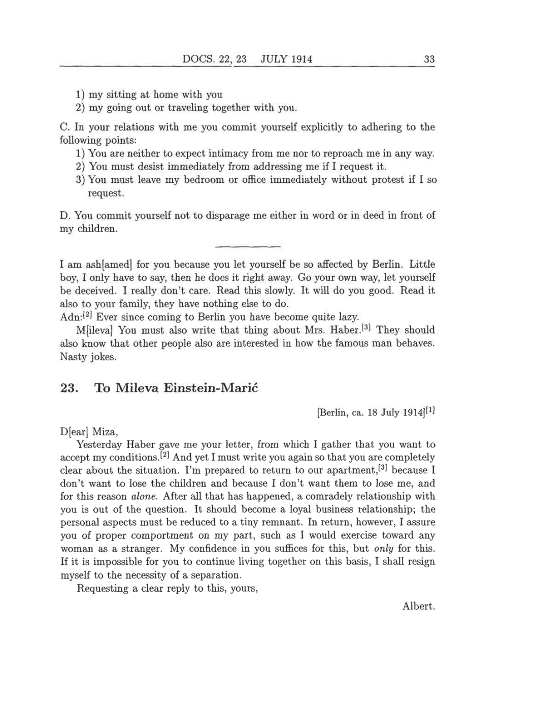 Volume 8: The Berlin Years: Correspondence, 1914-1918 (English translation supplement) page 33