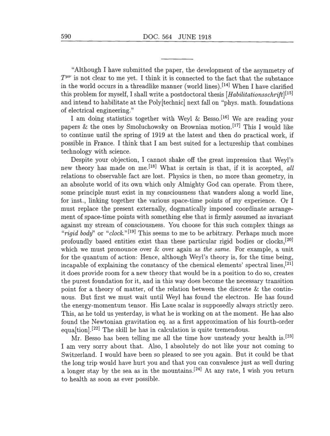 Volume 8: The Berlin Years: Correspondence, 1914-1918 (English translation supplement) page 590