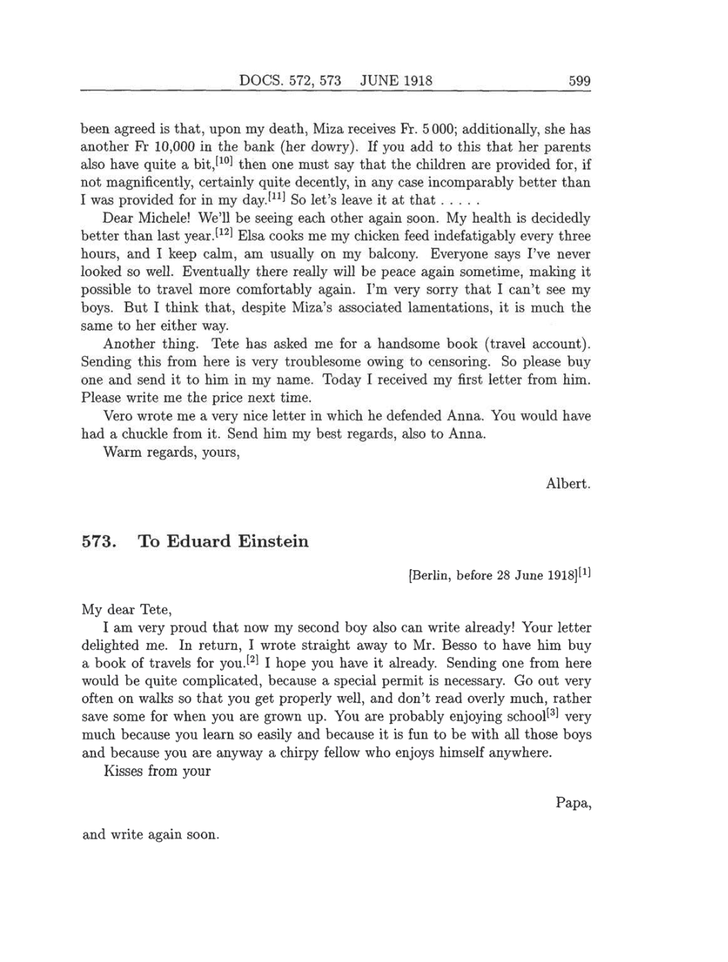 Volume 8: The Berlin Years: Correspondence, 1914-1918 (English translation supplement) page 599
