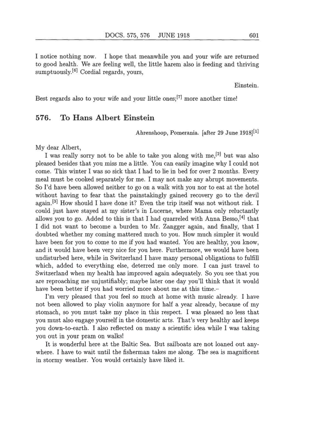 Volume 8: The Berlin Years: Correspondence, 1914-1918 (English translation supplement) page 601