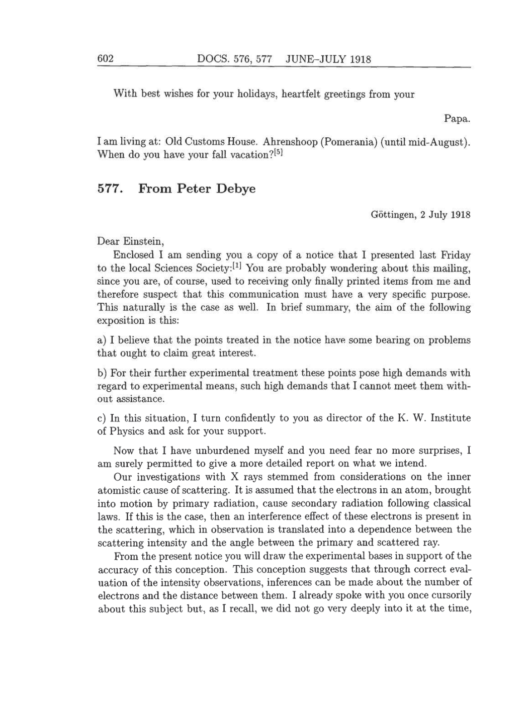 Volume 8: The Berlin Years: Correspondence, 1914-1918 (English translation supplement) page 602