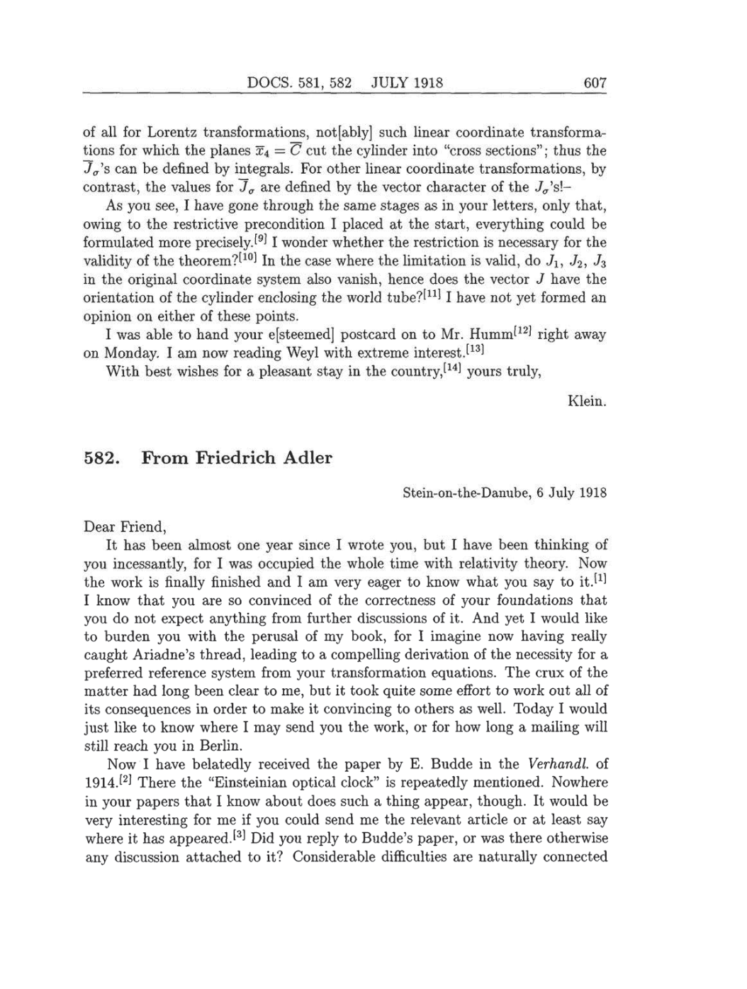 Volume 8: The Berlin Years: Correspondence, 1914-1918 (English translation supplement) page 607
