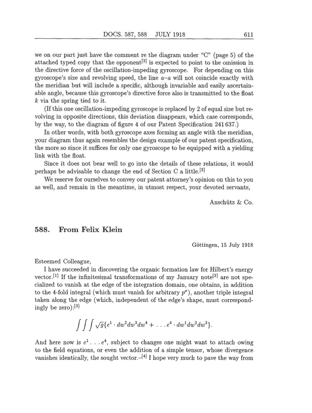 Volume 8: The Berlin Years: Correspondence, 1914-1918 (English translation supplement) page 611