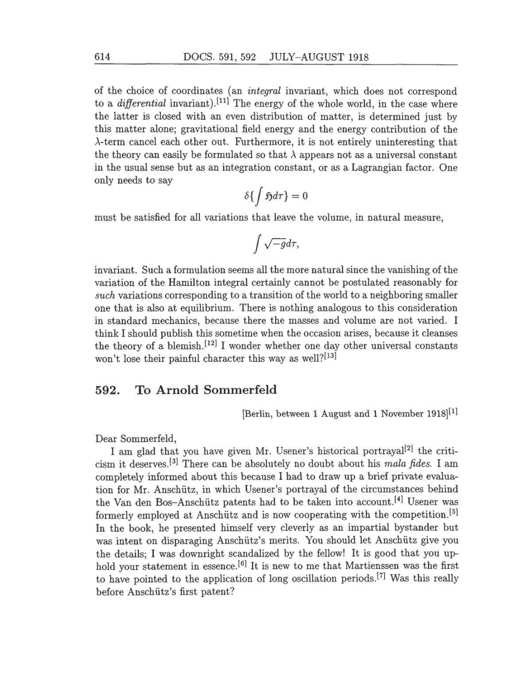 Volume 8: The Berlin Years: Correspondence, 1914-1918 (English translation supplement) page 614