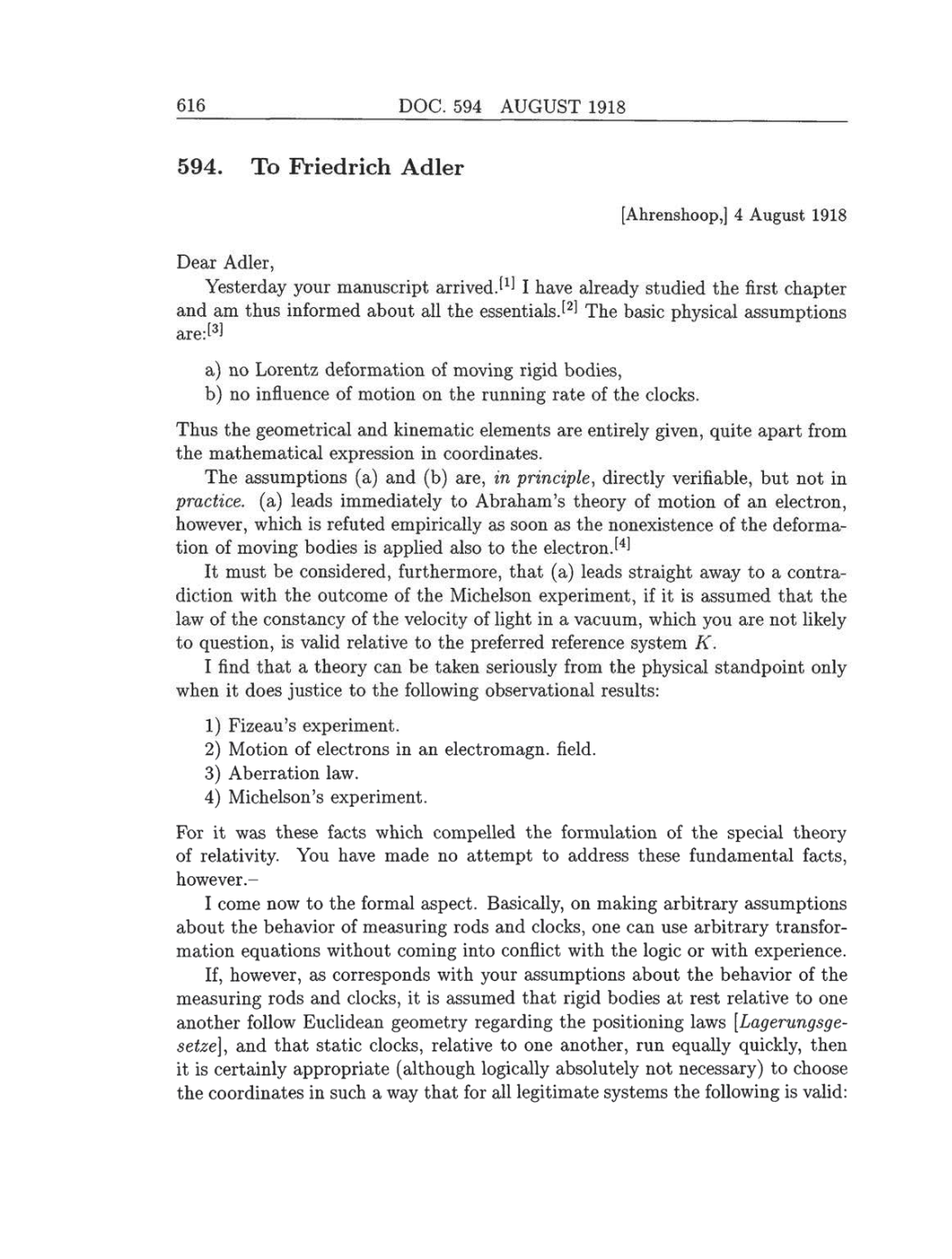 Volume 8: The Berlin Years: Correspondence, 1914-1918 (English translation supplement) page 616