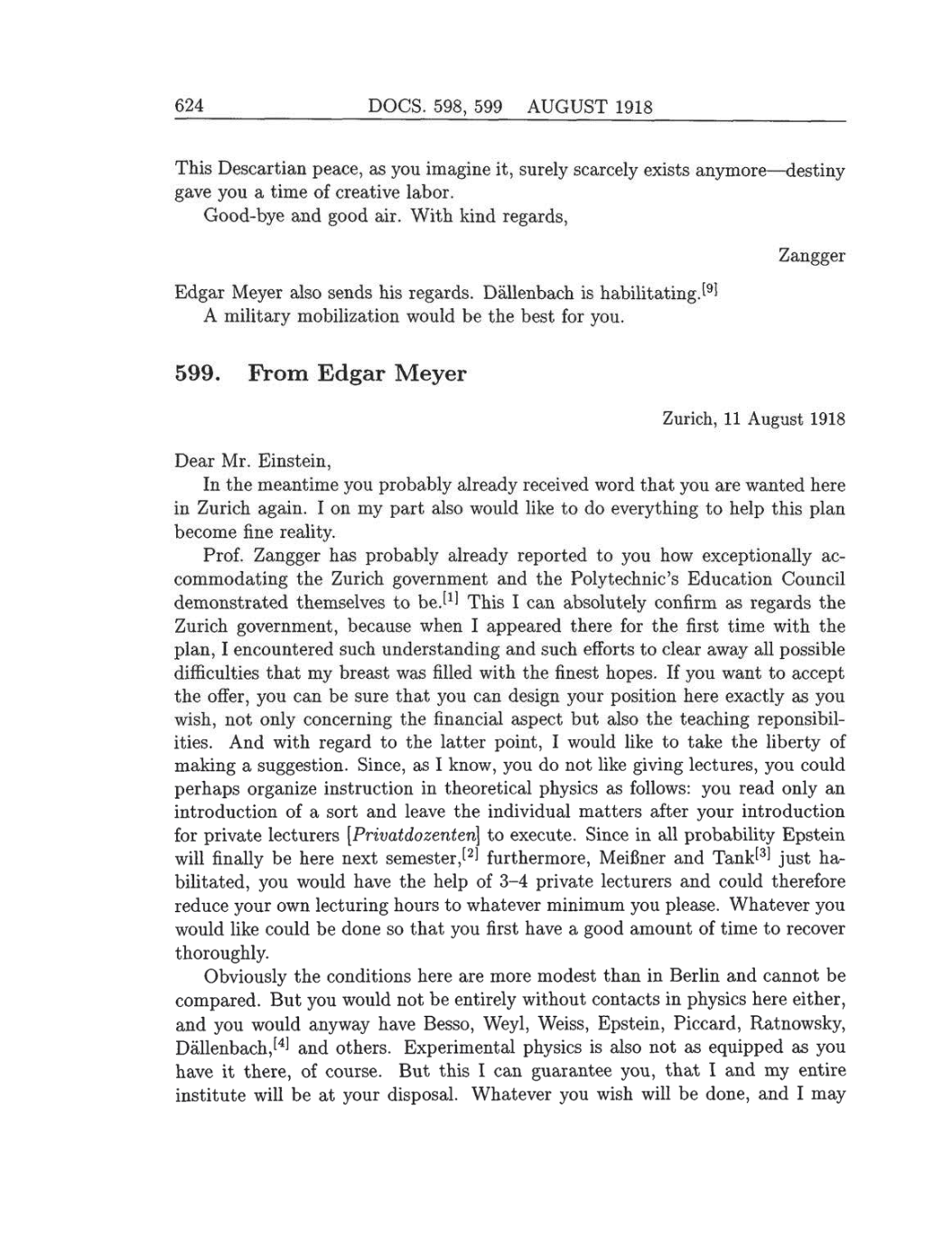 Volume 8: The Berlin Years: Correspondence, 1914-1918 (English translation supplement) page 624