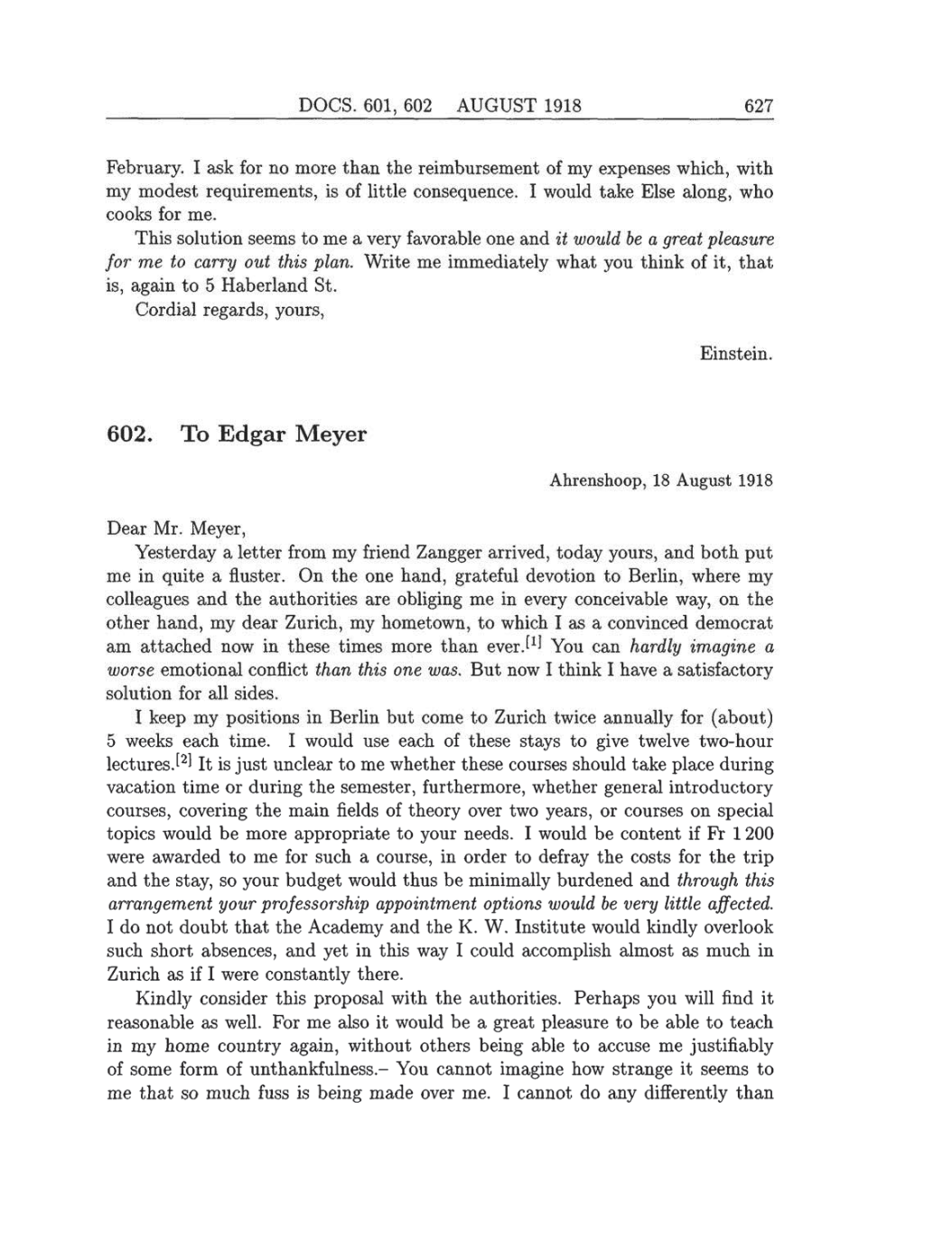 Volume 8: The Berlin Years: Correspondence, 1914-1918 (English translation supplement) page 627