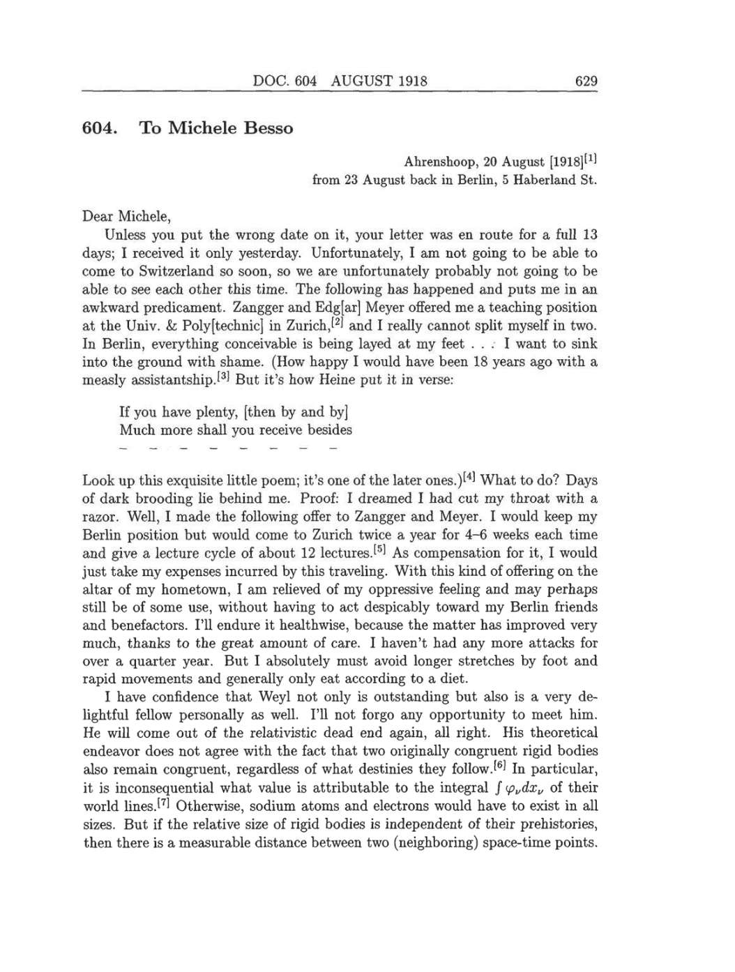 Volume 8: The Berlin Years: Correspondence, 1914-1918 (English translation supplement) page 629