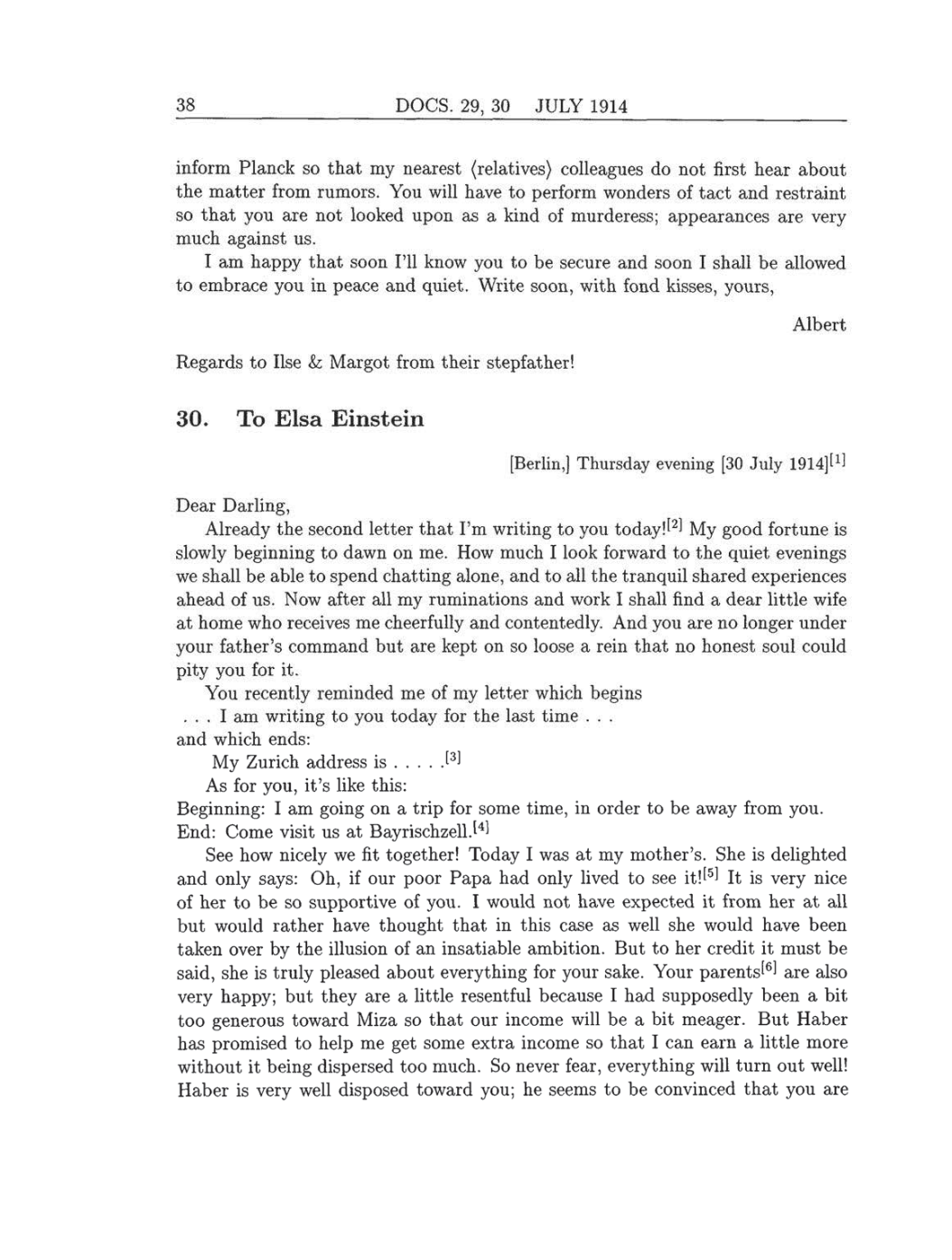 Volume 8: The Berlin Years: Correspondence, 1914-1918 (English translation supplement) page 38
