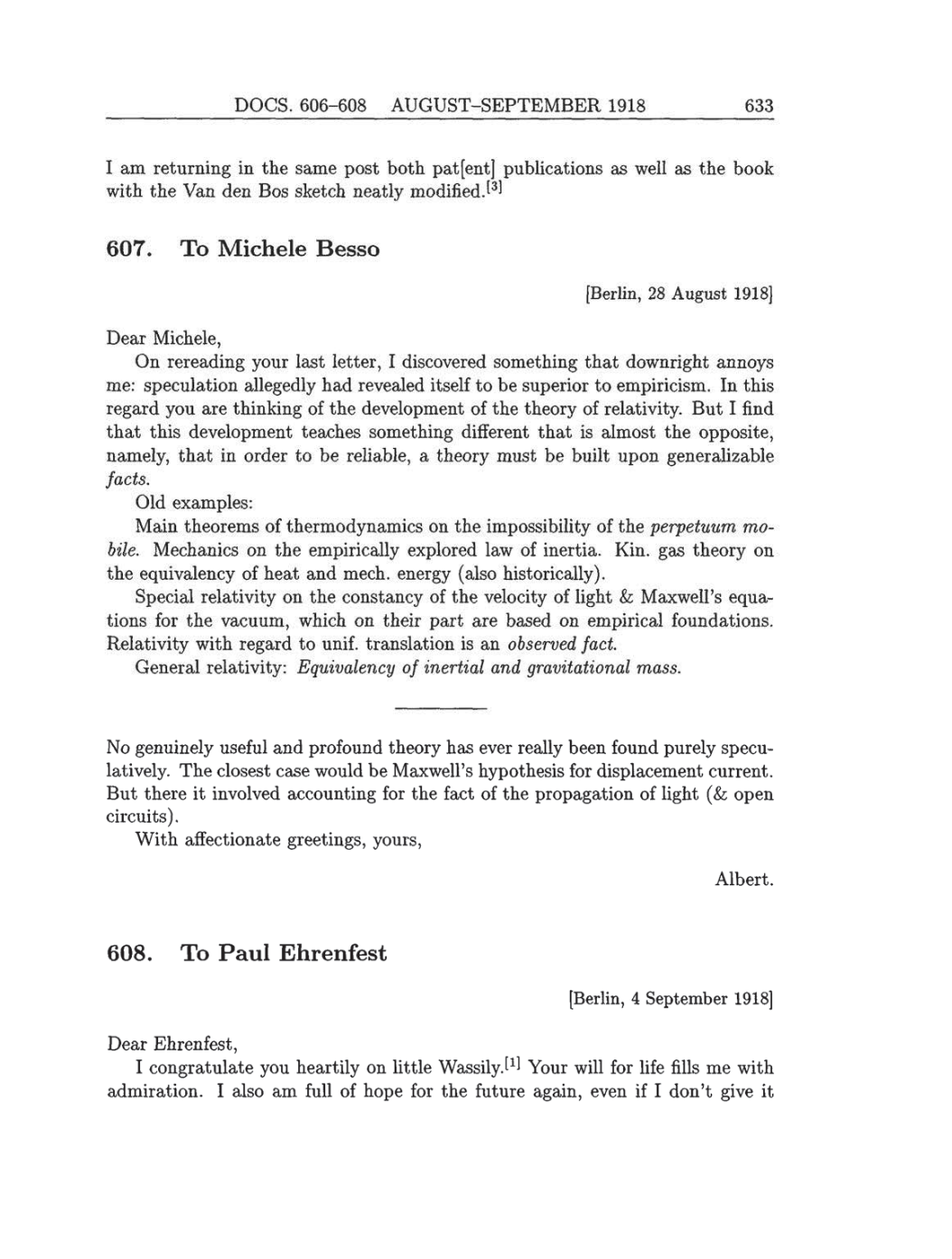 Volume 8: The Berlin Years: Correspondence, 1914-1918 (English translation supplement) page 633
