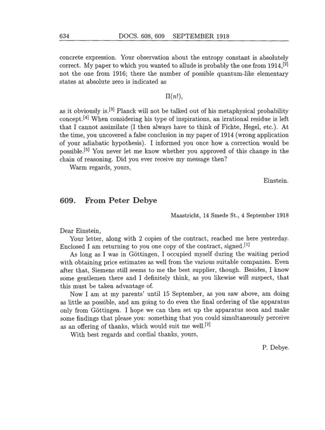 Volume 8: The Berlin Years: Correspondence, 1914-1918 (English translation supplement) page 634