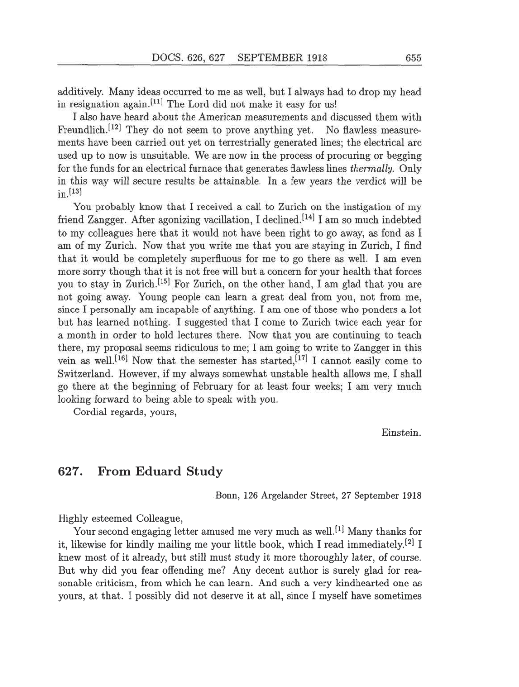 Volume 8: The Berlin Years: Correspondence, 1914-1918 (English translation supplement) page 655