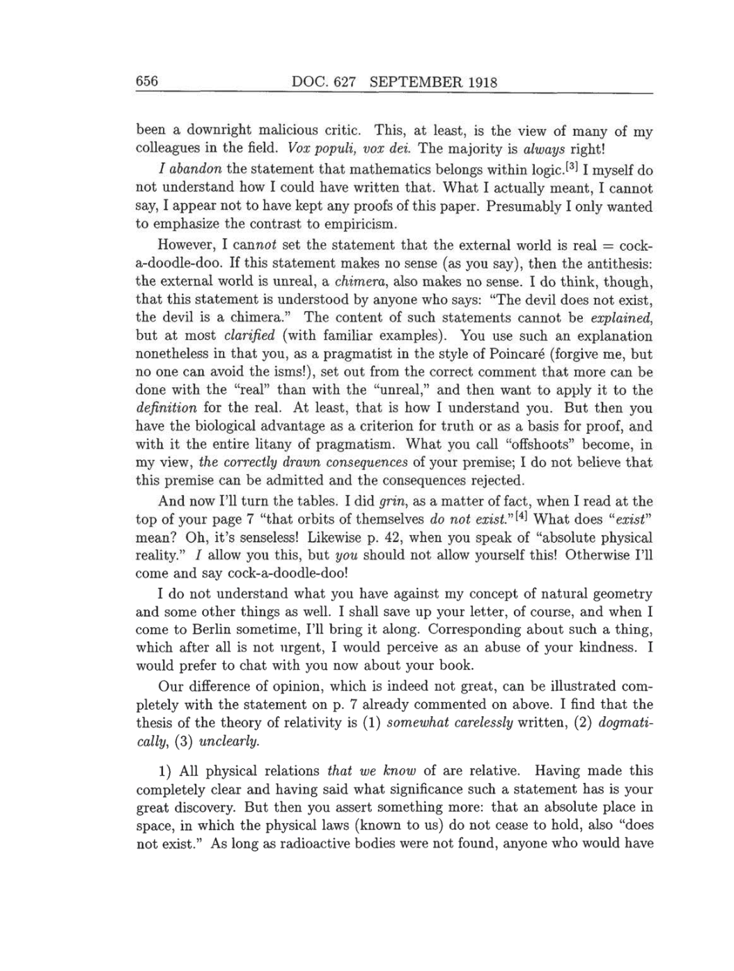 Volume 8: The Berlin Years: Correspondence, 1914-1918 (English translation supplement) page 656