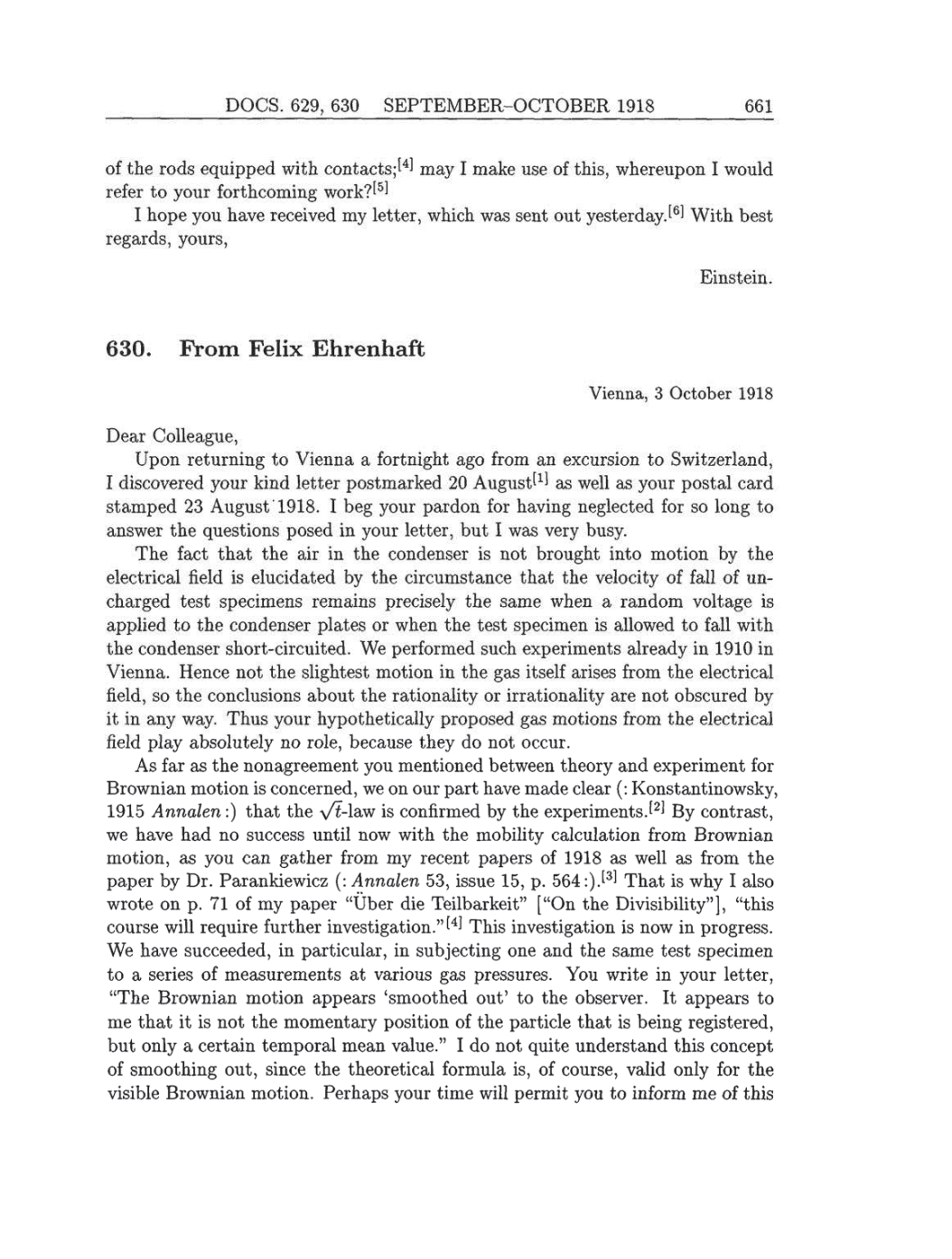 Volume 8: The Berlin Years: Correspondence, 1914-1918 (English translation supplement) page 661