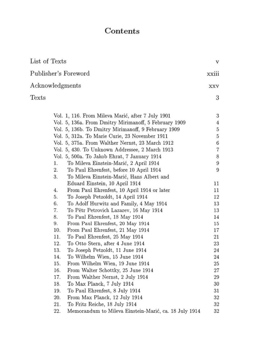 Volume 8: The Berlin Years: Correspondence, 1914-1918 (English translation supplement) page v