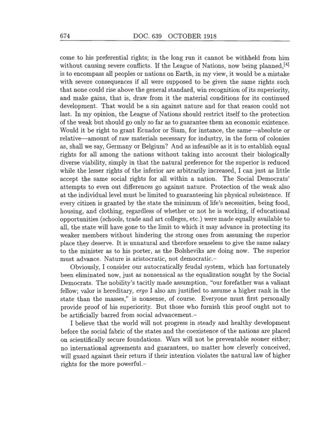 Volume 8: The Berlin Years: Correspondence, 1914-1918 (English translation supplement) page 674
