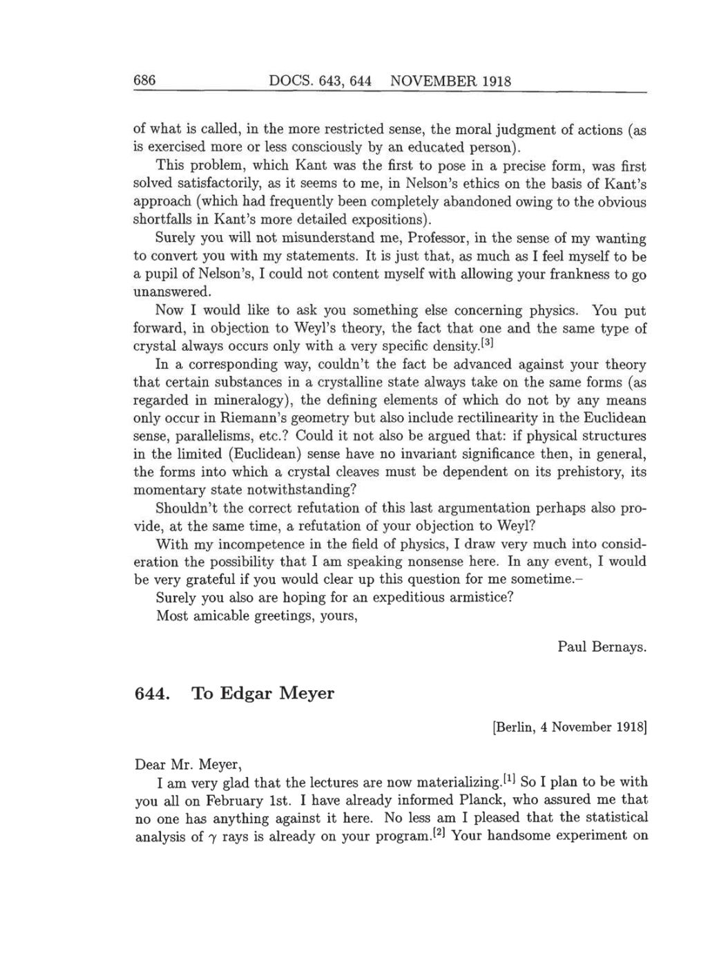 Volume 8: The Berlin Years: Correspondence, 1914-1918 (English translation supplement) page 686