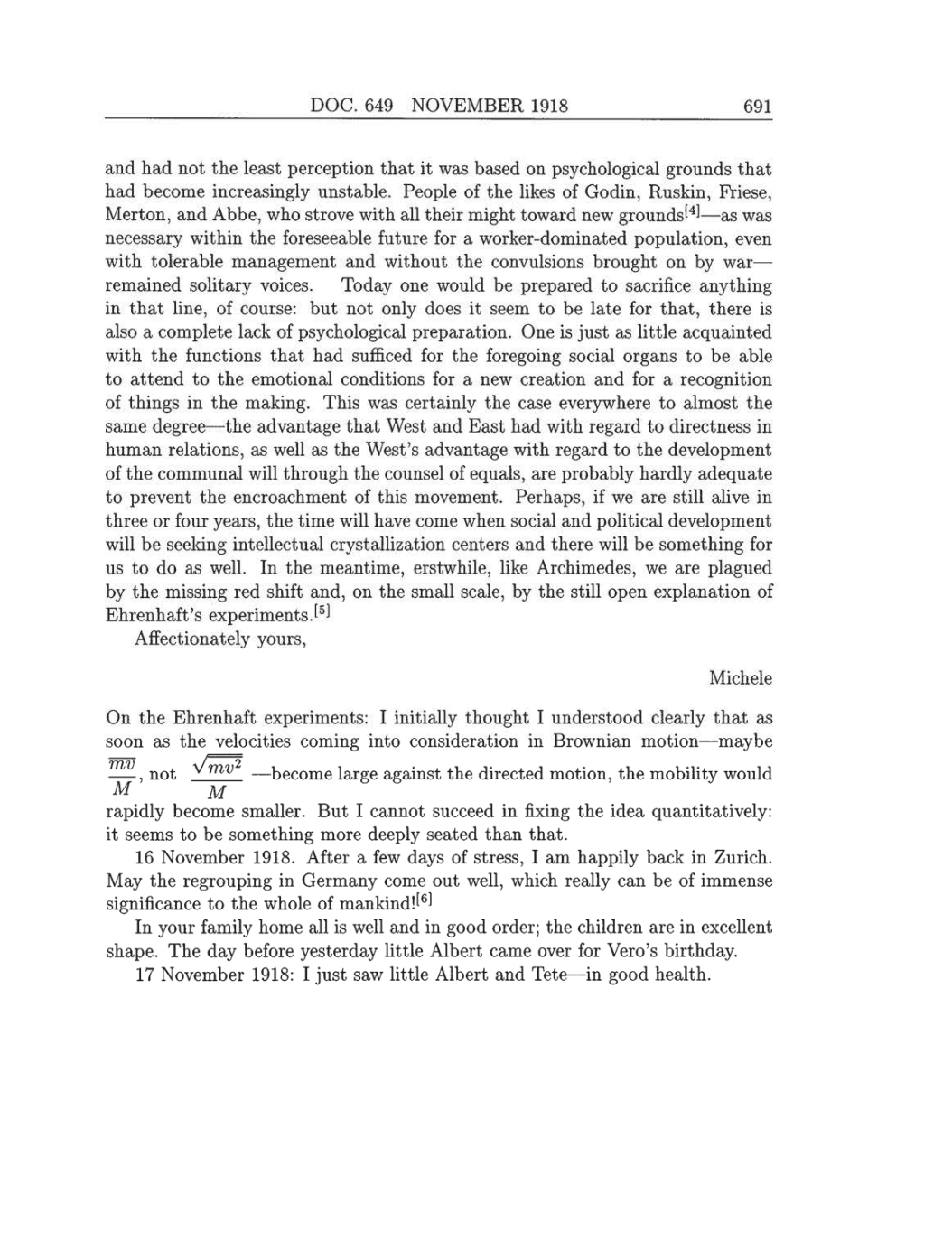 Volume 8: The Berlin Years: Correspondence, 1914-1918 (English translation supplement) page 691