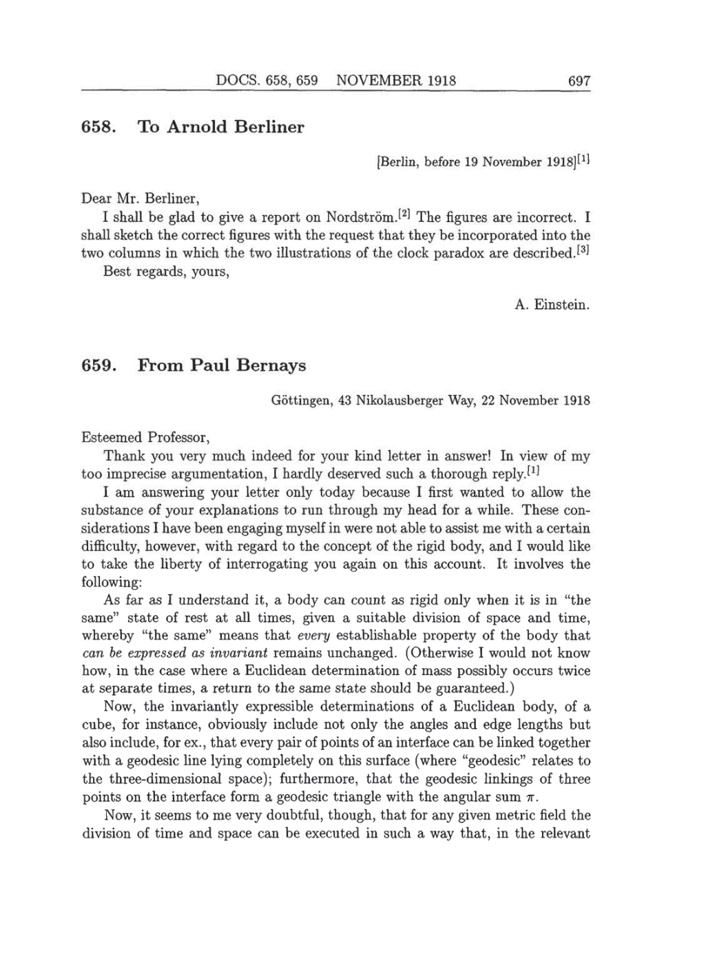 Volume 8: The Berlin Years: Correspondence, 1914-1918 (English translation supplement) page 697