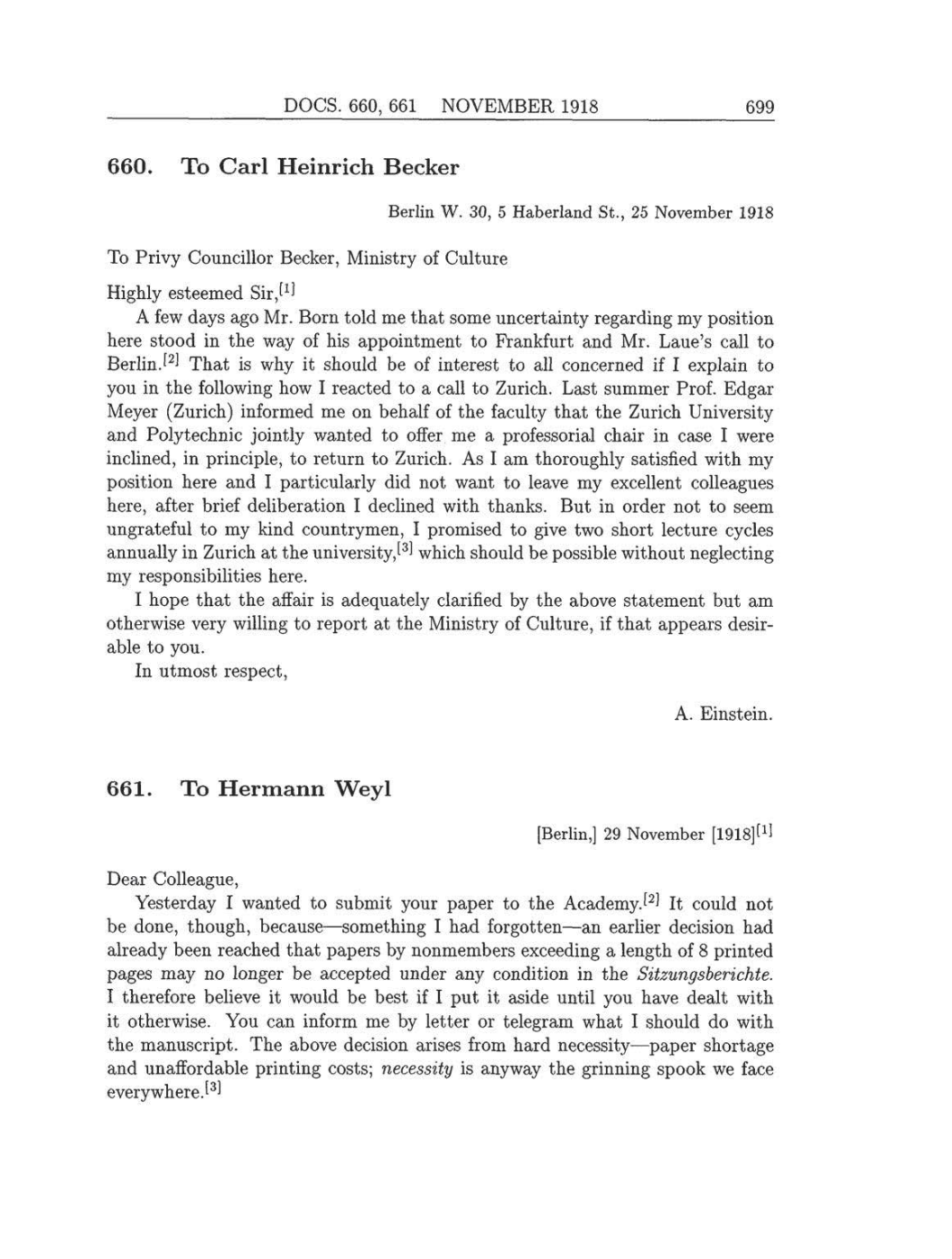 Volume 8: The Berlin Years: Correspondence, 1914-1918 (English translation supplement) page 699