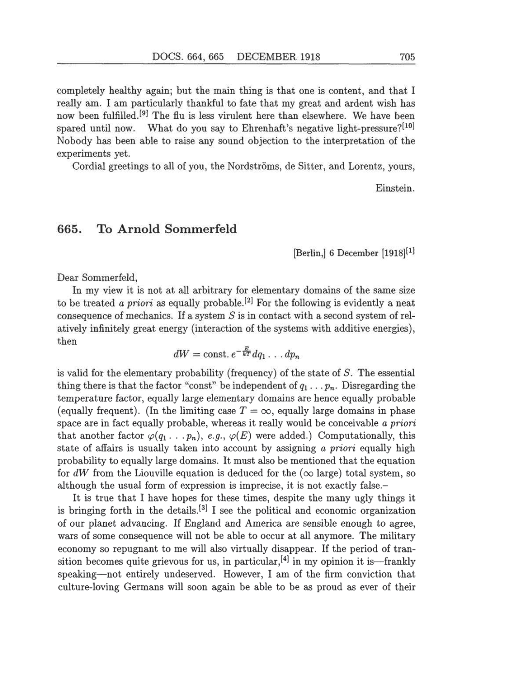 Volume 8: The Berlin Years: Correspondence, 1914-1918 (English translation supplement) page 705