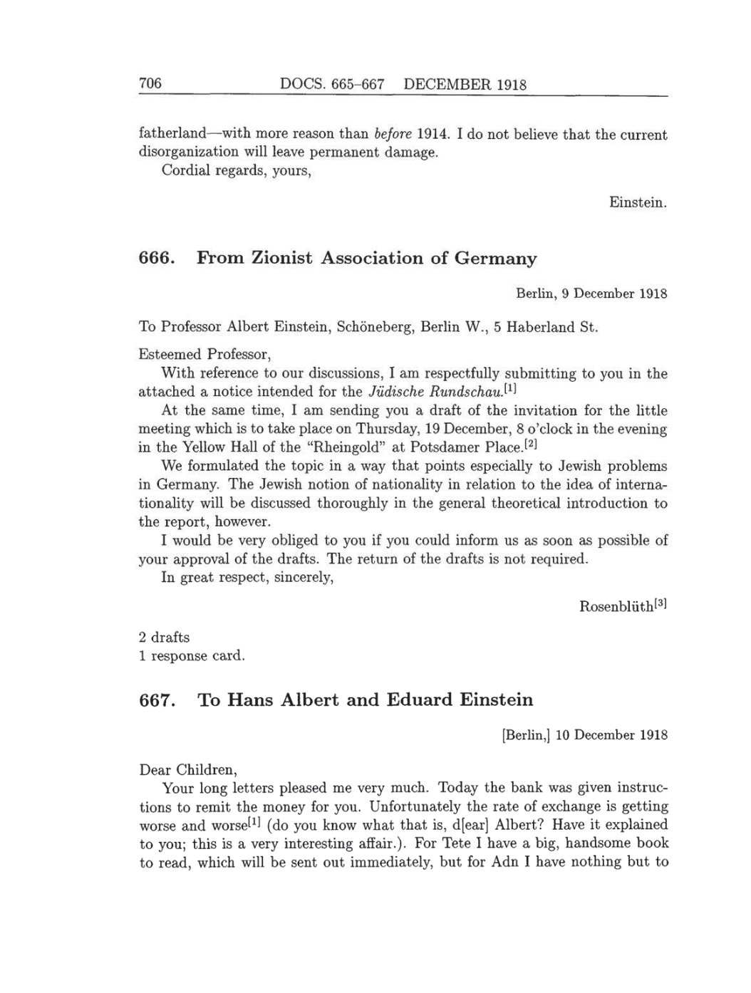 Volume 8: The Berlin Years: Correspondence, 1914-1918 (English translation supplement) page 706