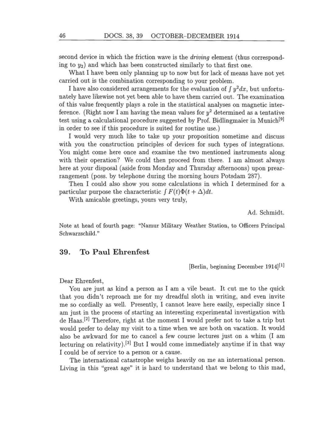 Volume 8: The Berlin Years: Correspondence, 1914-1918 (English translation supplement) page 46