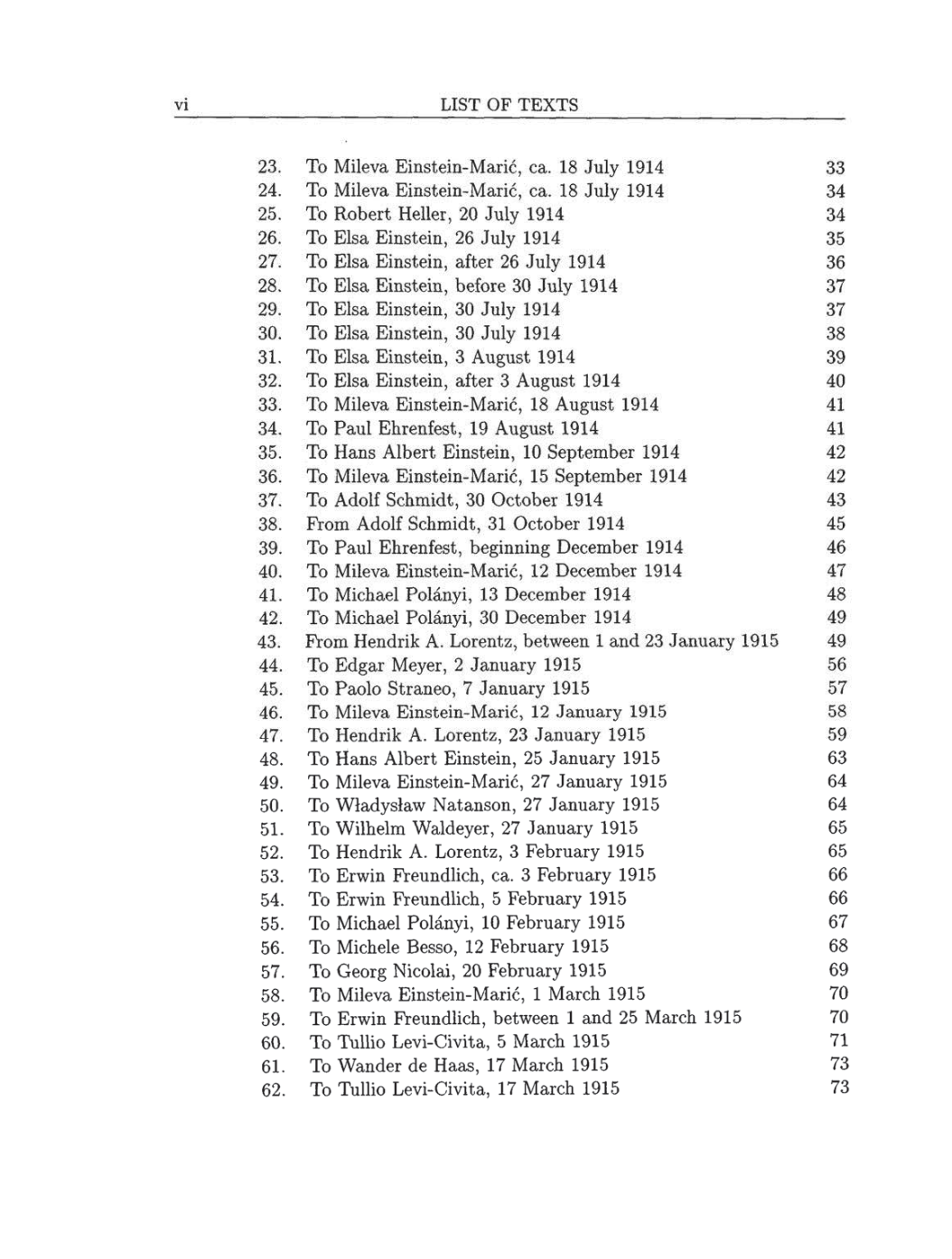 Volume 8: The Berlin Years: Correspondence, 1914-1918 (English translation supplement) page vi