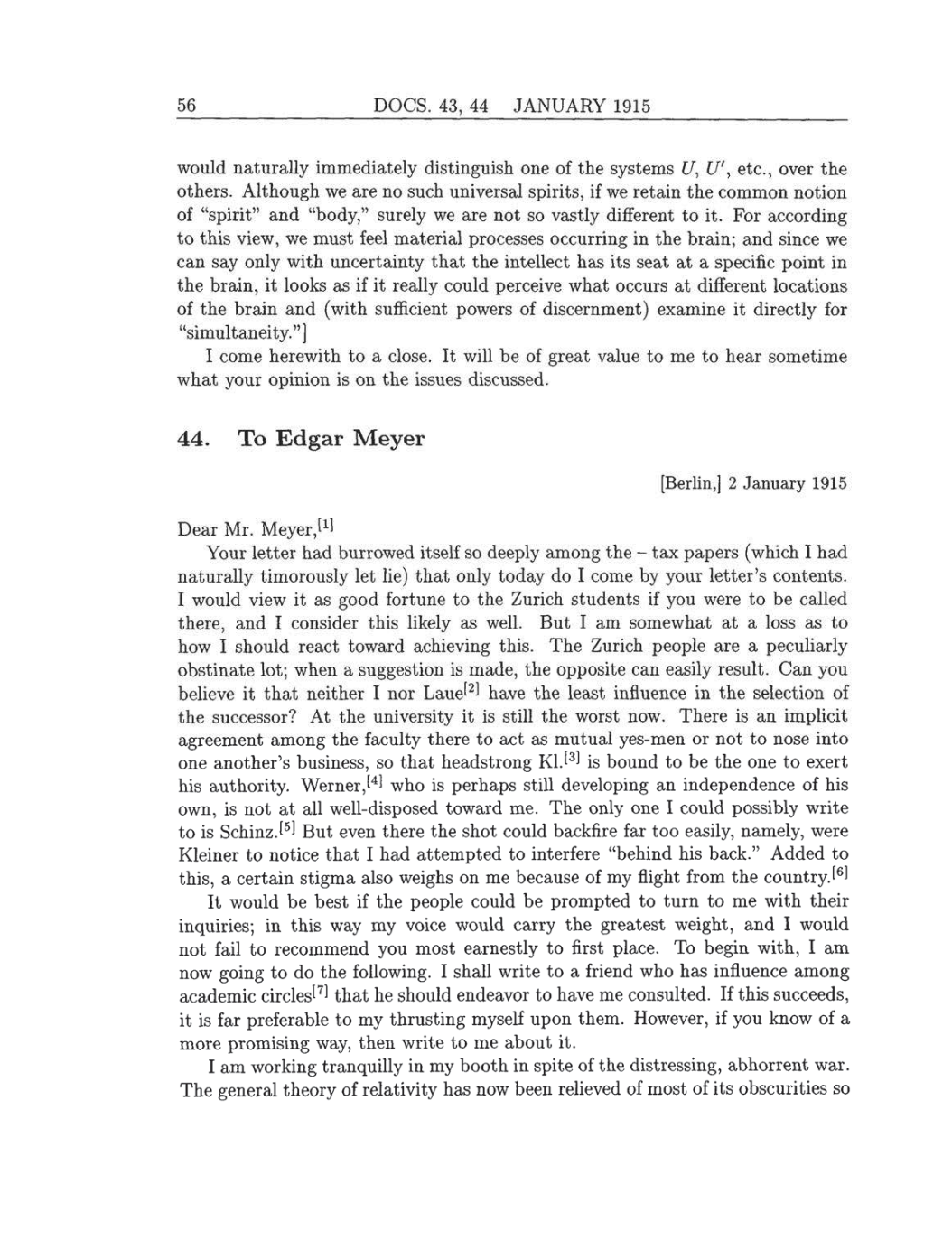 Volume 8: The Berlin Years: Correspondence, 1914-1918 (English translation supplement) page 56
