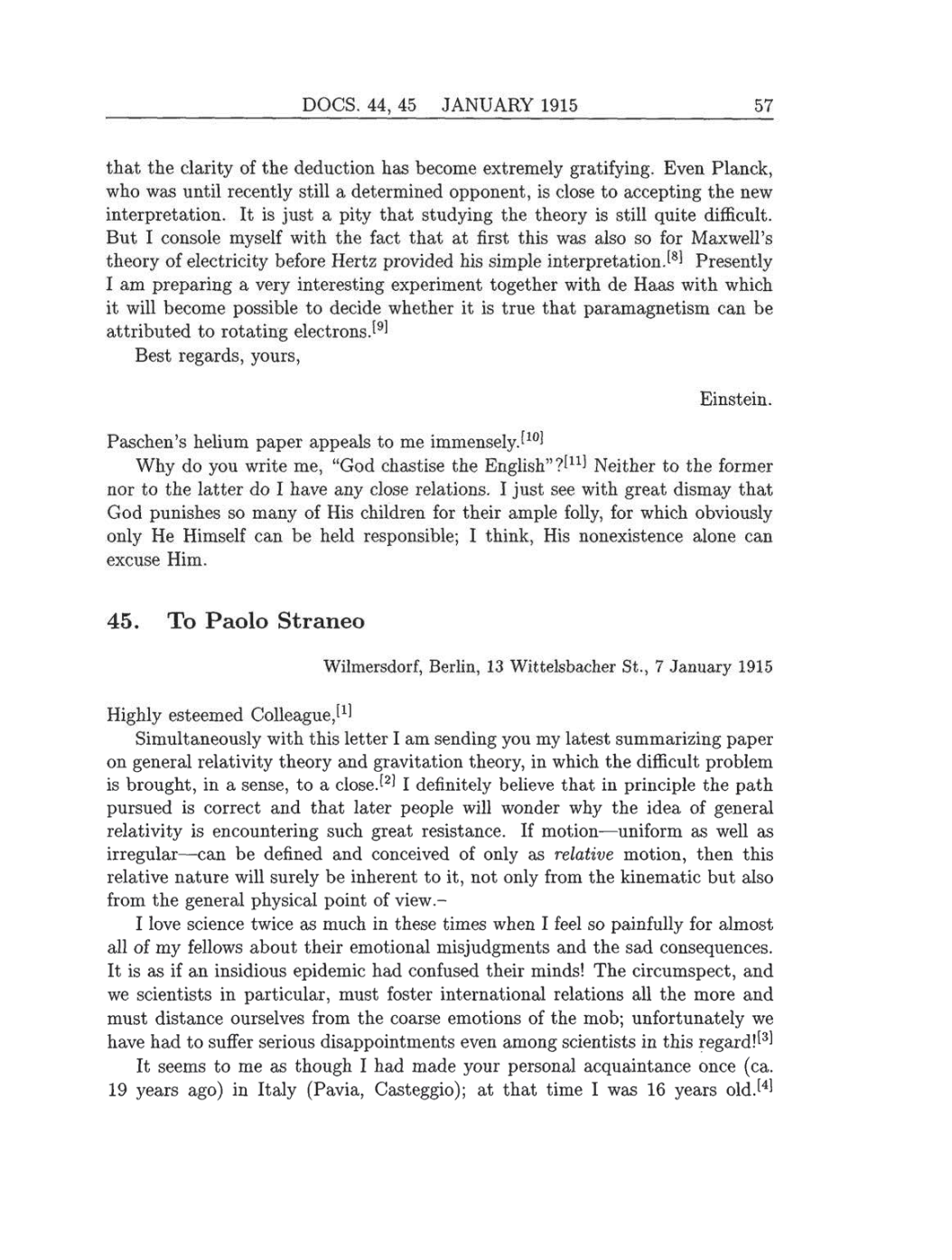 Volume 8: The Berlin Years: Correspondence, 1914-1918 (English translation supplement) page 57