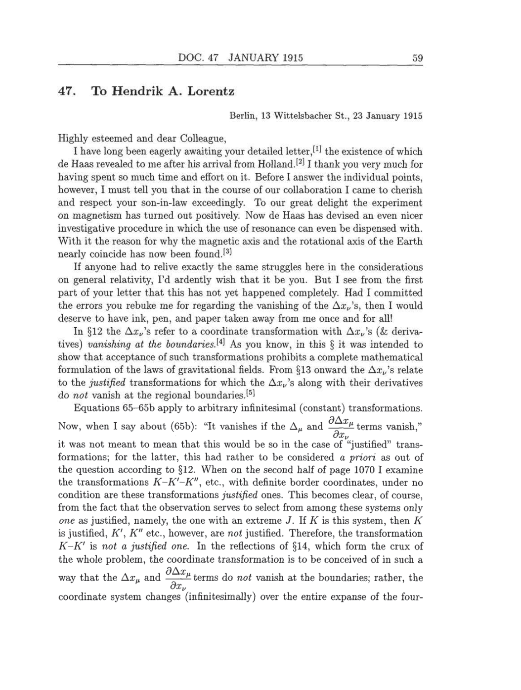 Volume 8: The Berlin Years: Correspondence, 1914-1918 (English translation supplement) page 59