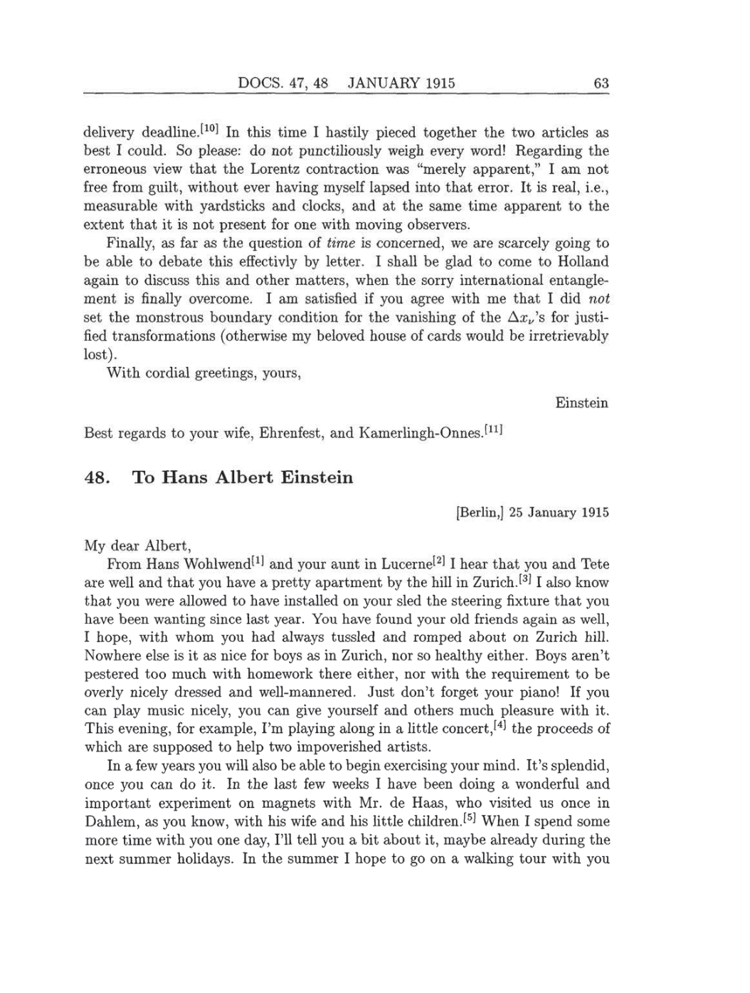 Volume 8: The Berlin Years: Correspondence, 1914-1918 (English translation supplement) page 63