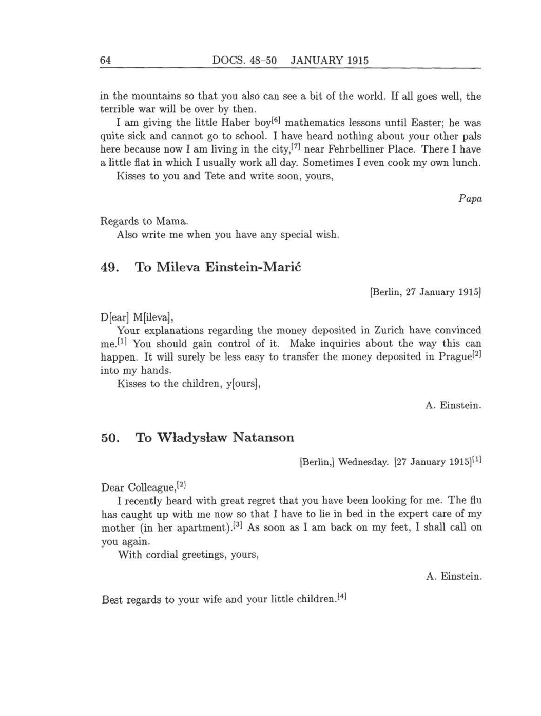 Volume 8: The Berlin Years: Correspondence, 1914-1918 (English translation supplement) page 64