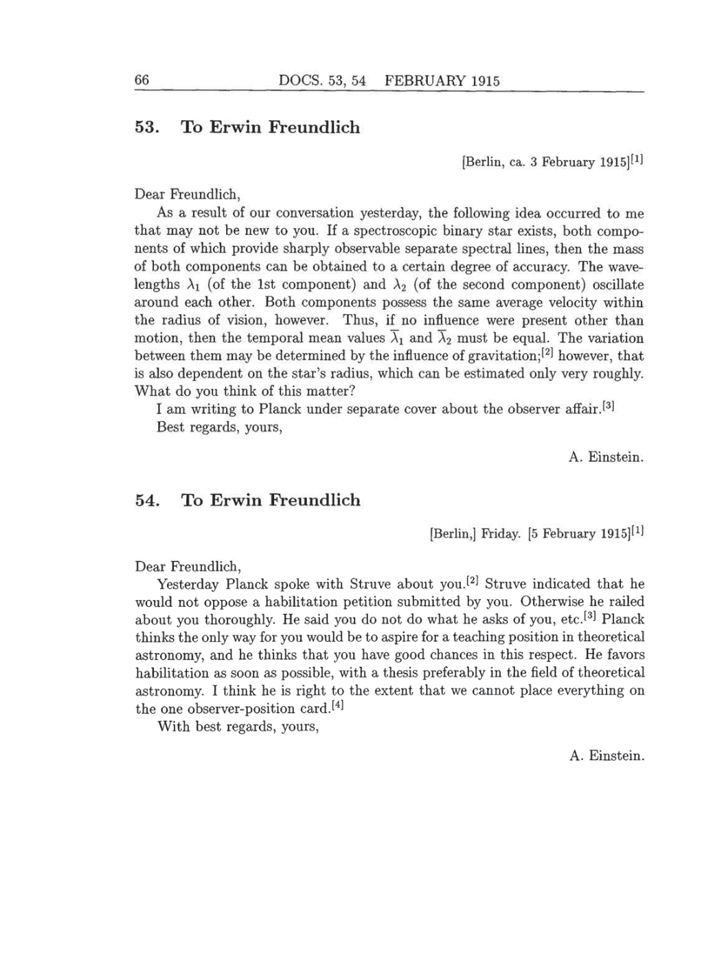 Volume 8: The Berlin Years: Correspondence, 1914-1918 (English translation supplement) page 66