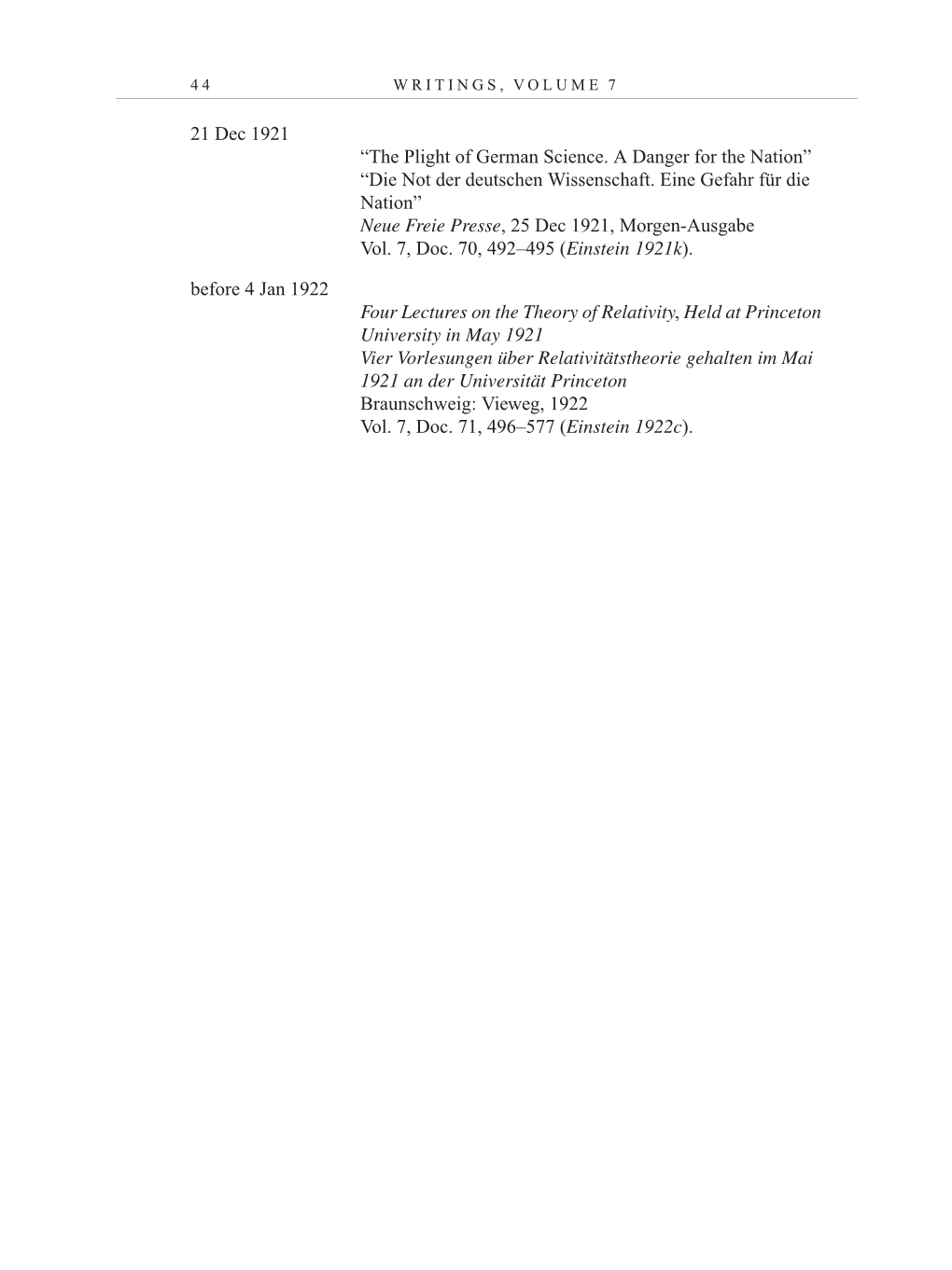 Volume 11: Cumulative Index, Bibliography, List of Correspondence, Chronology, and Errata to Volumes 1-10 page 44