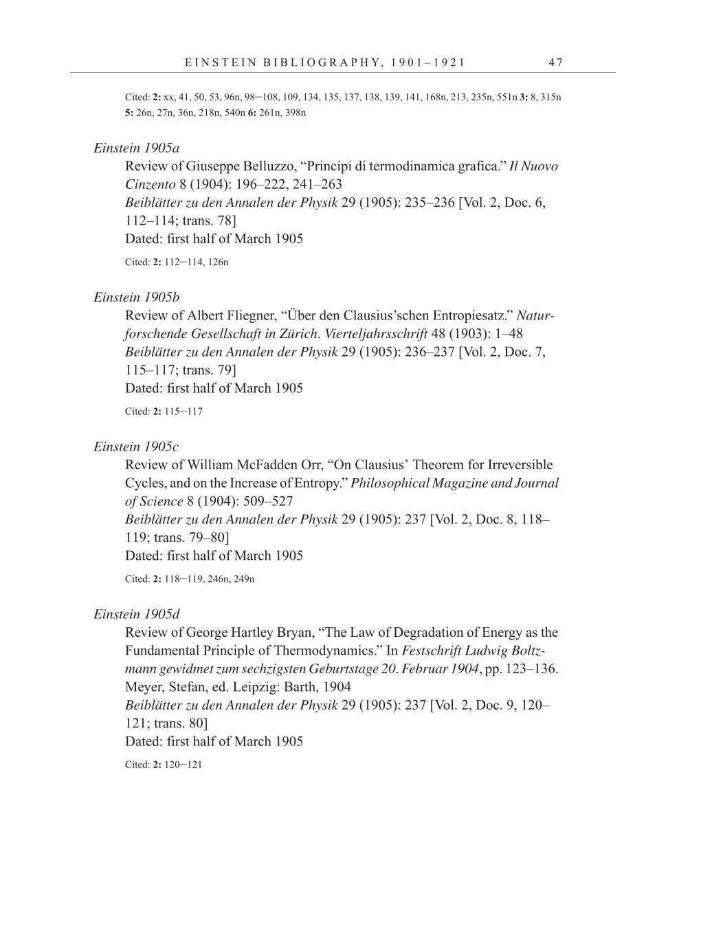 Volume 11: Cumulative Index, Bibliography, List of Correspondence, Chronology, and Errata to Volumes 1-10 page 47