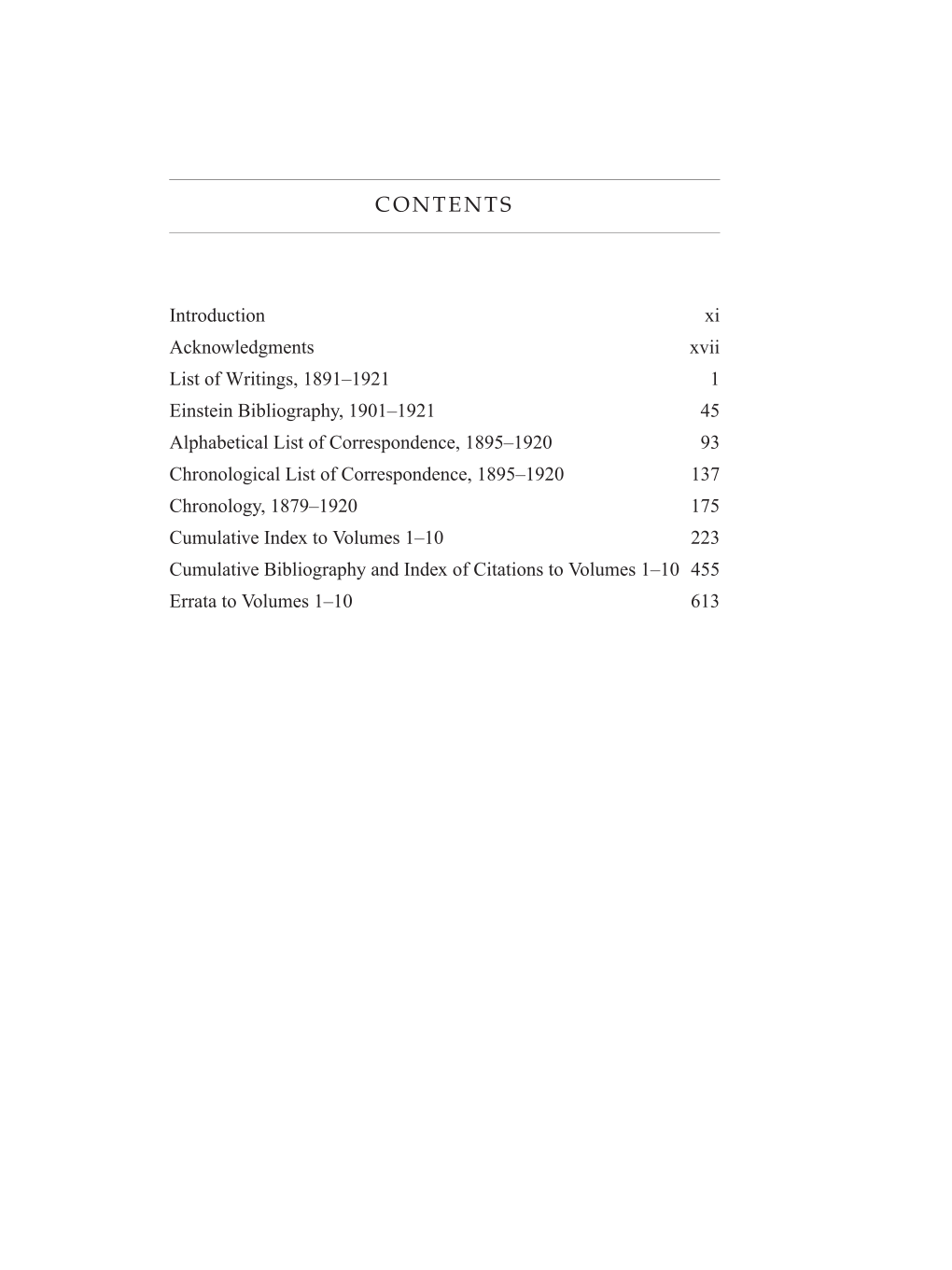 Volume 11: Cumulative Index, Bibliography, List of Correspondence, Chronology, and Errata to Volumes 1-10 page ix